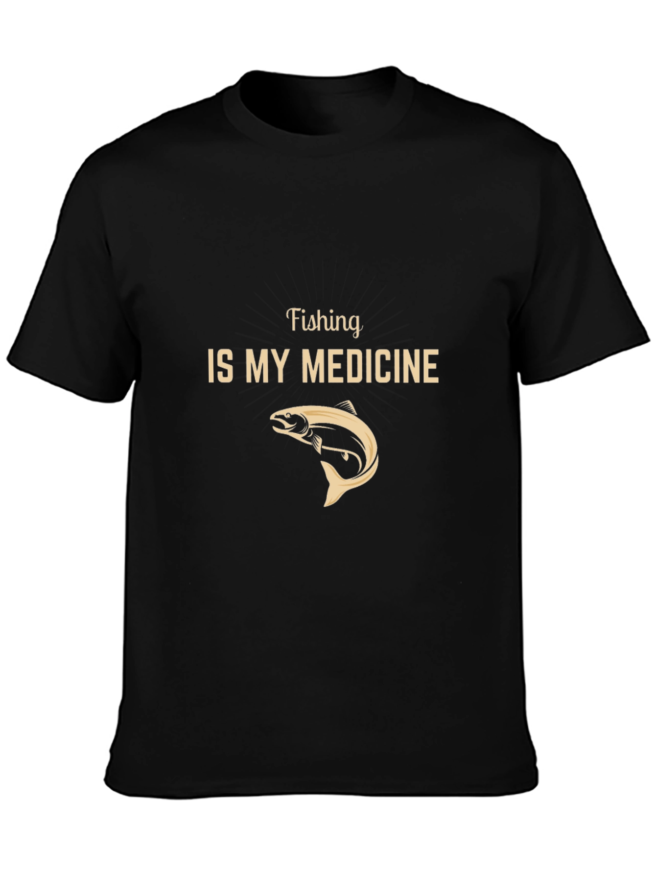 Black Fishing is My Medicine Black Graphic Tee view 3