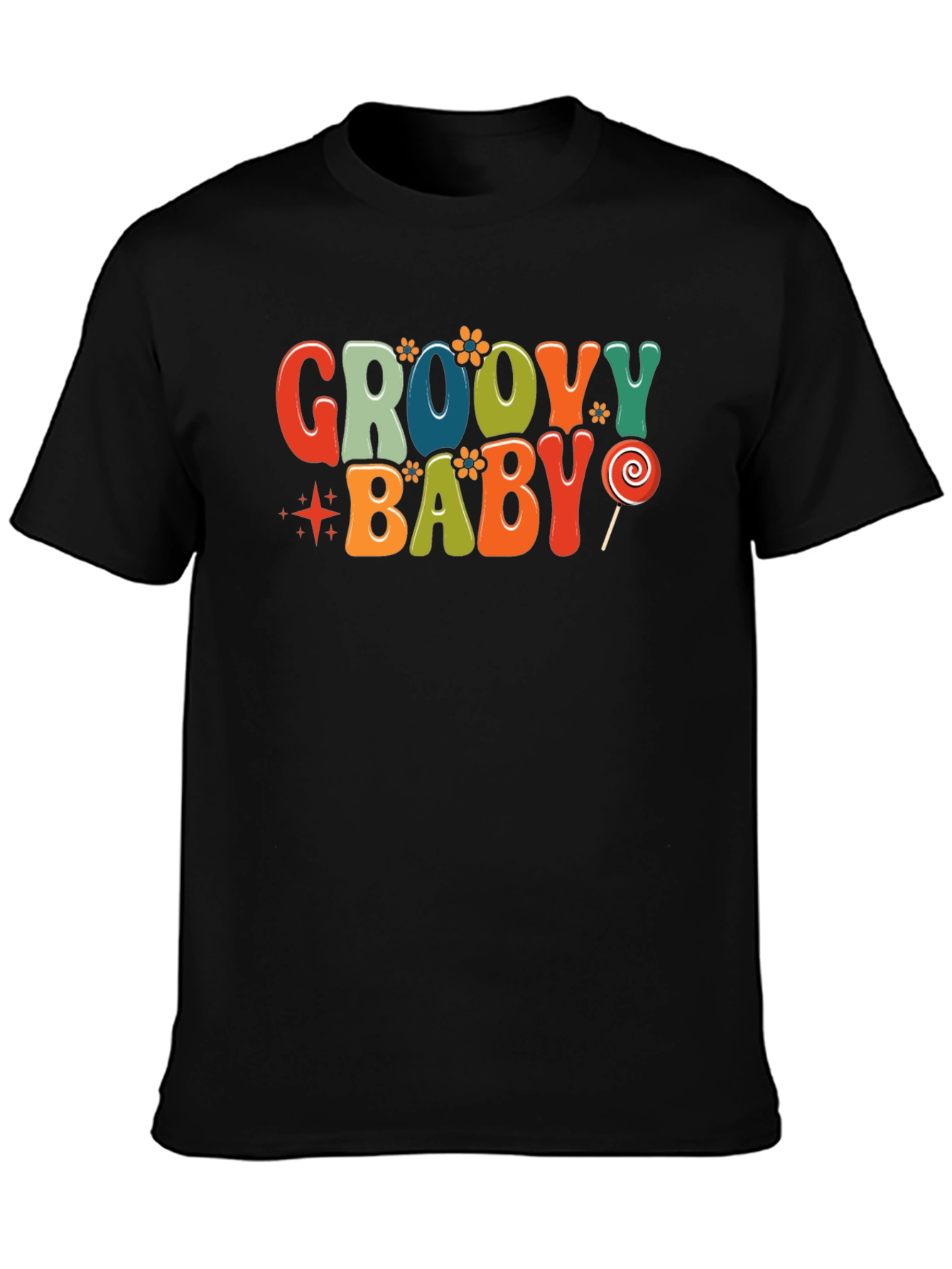 Black Groovy Baby Retro T-Shirt view 3