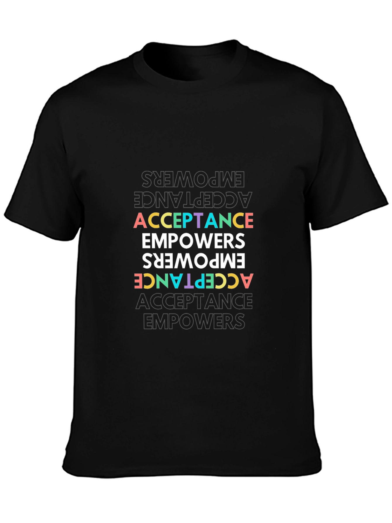 Black Acceptance Empowers T-Shirt - Unisex Black Tee view 3
