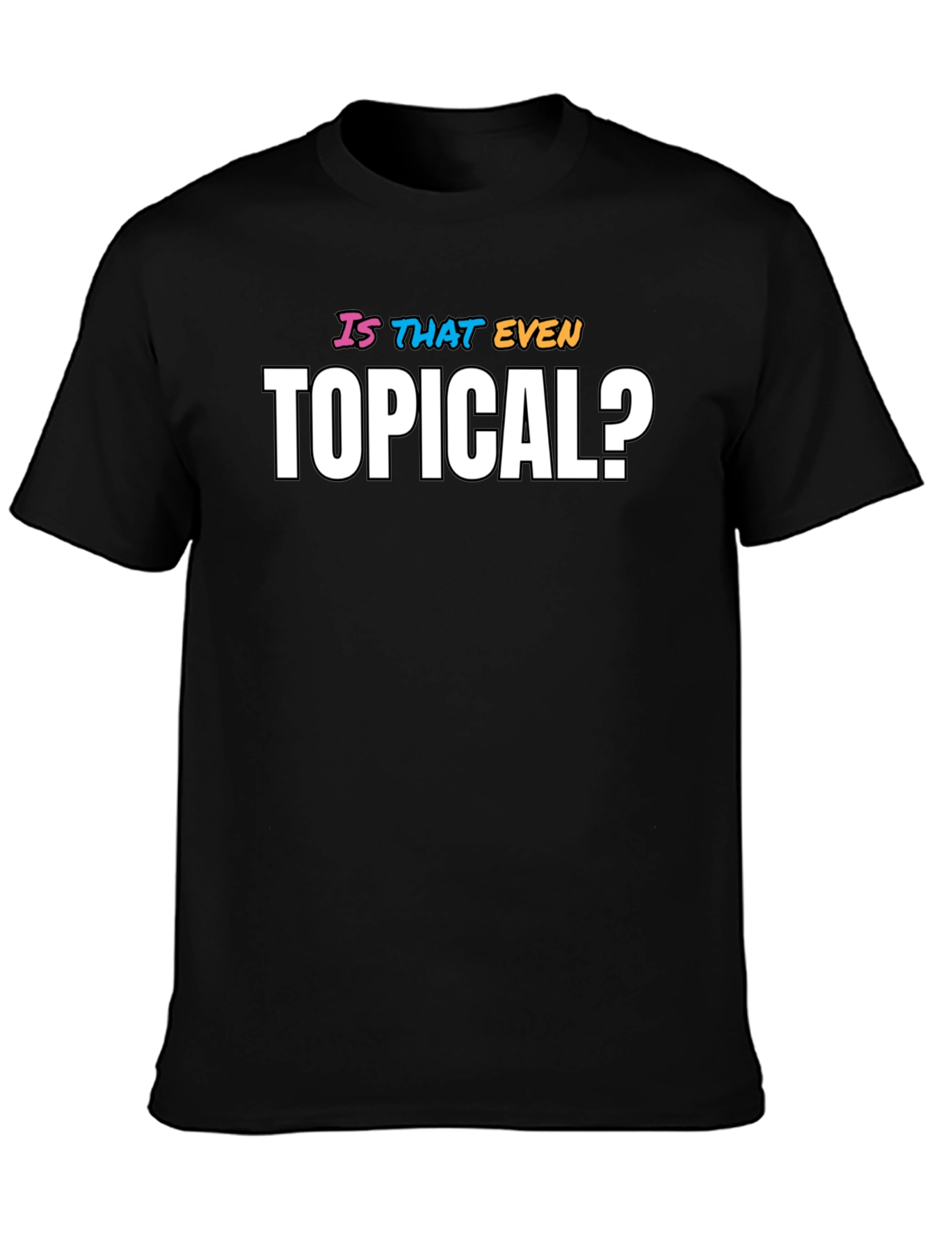 Black Is That Even Topical? Funny Graphic Tee view 3