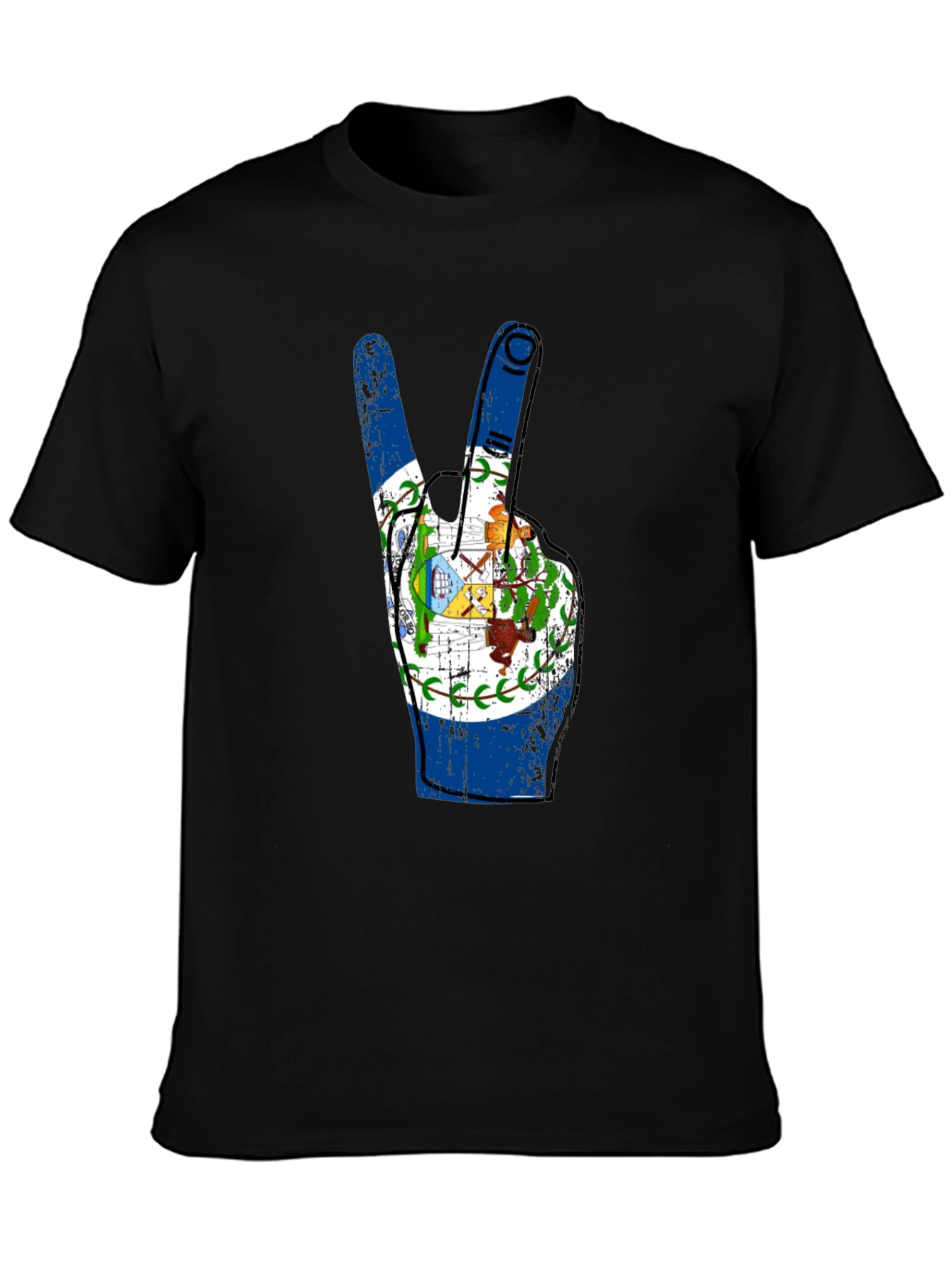 Belize Flag Peace Sign T-Shirt - 3