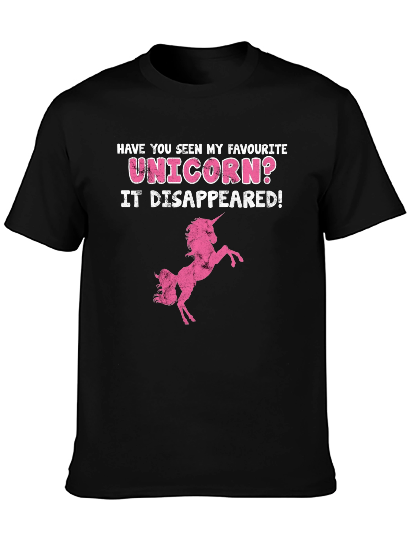 Black Unicorn Disappeared Graphic Tee - Humor Shirt view 3