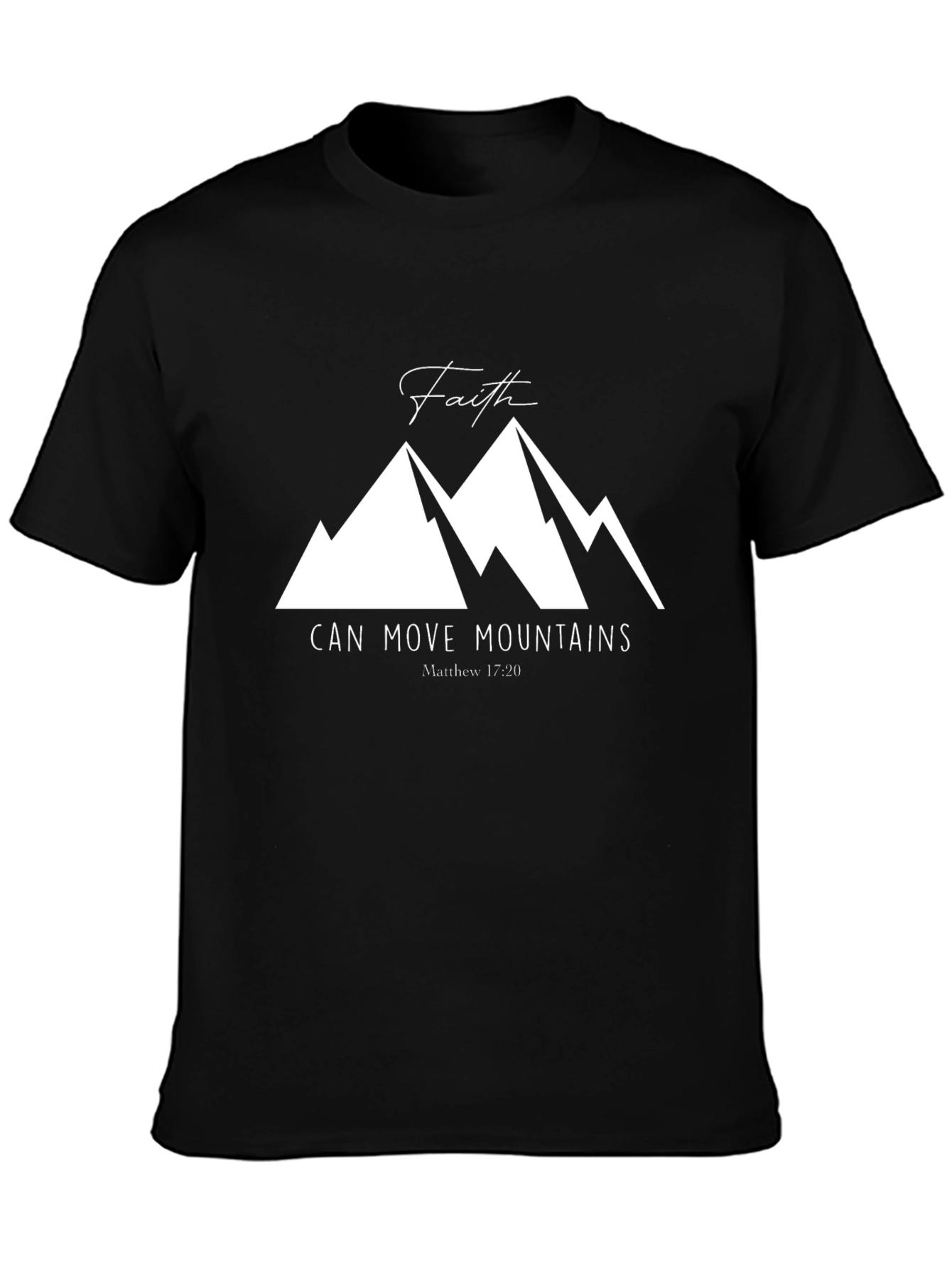 Black Faith Can Move Mountains Graphic Tee view 3