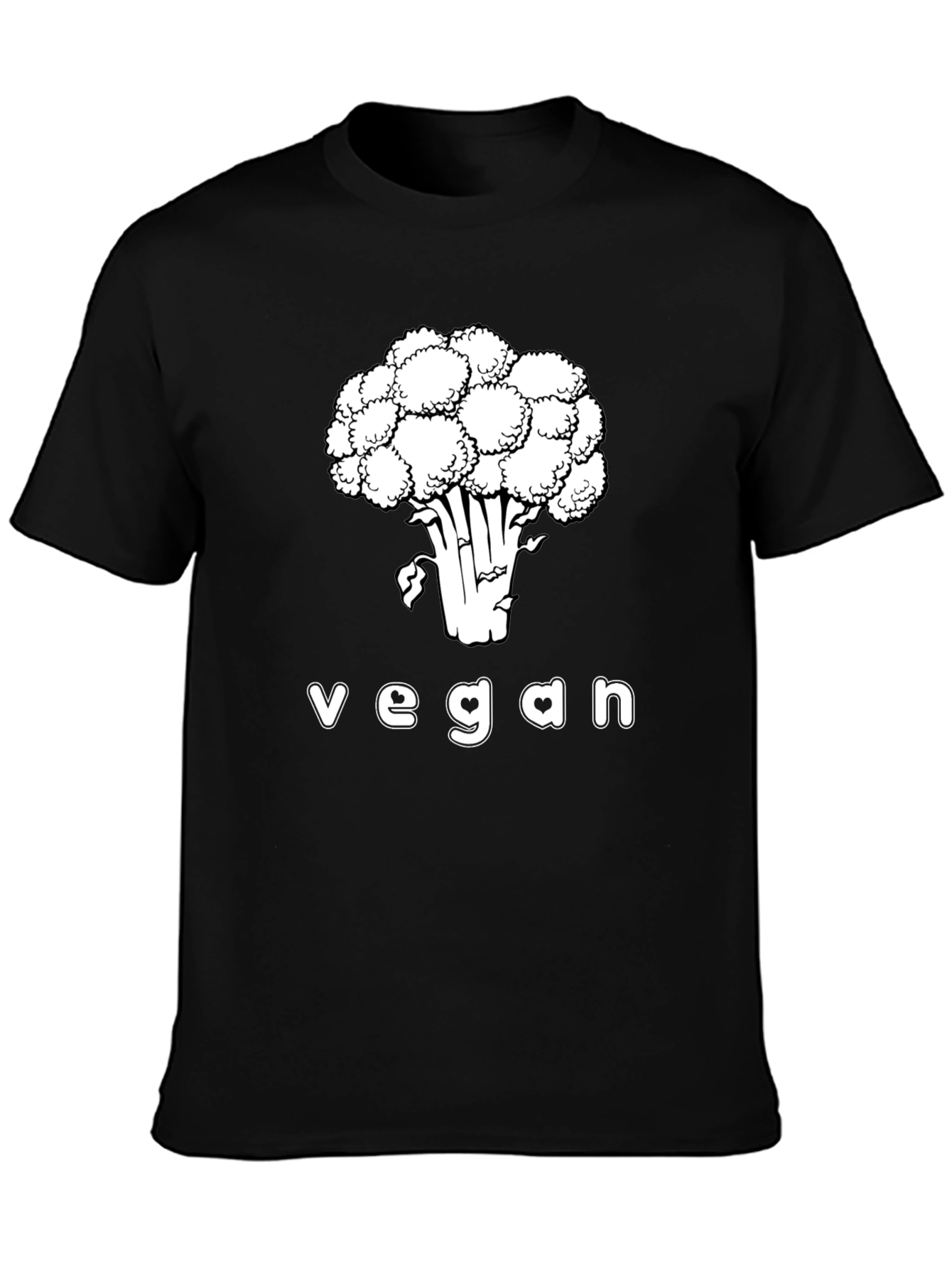 Black Vegan T-Shirt Cauliflower Graphic Tee view 3