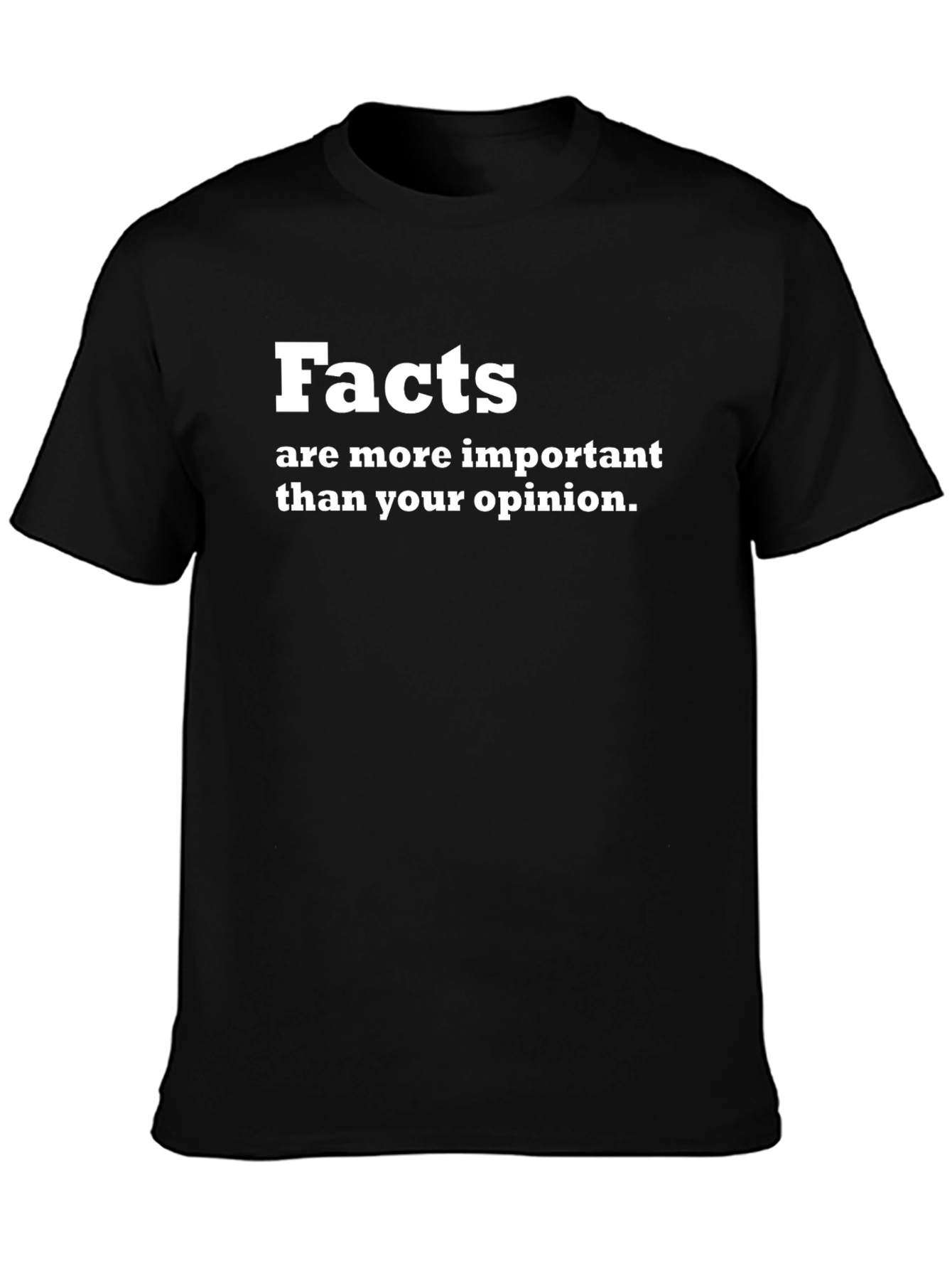 Black Facts Over Opinions Graphic T-Shirt - Mens Black Tee view 3