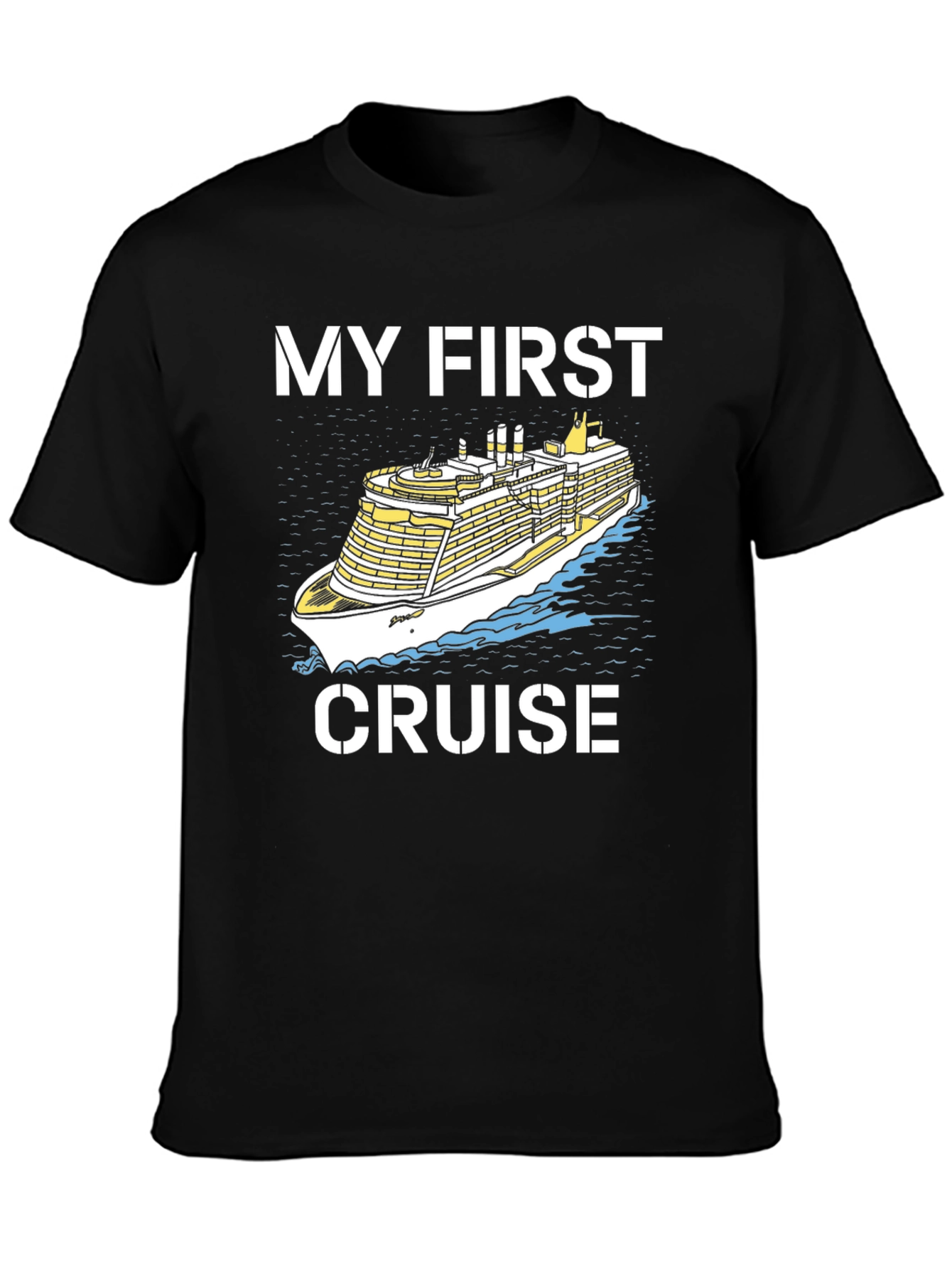 Black My First Cruise T-Shirt - Vacation Souvenir view 3