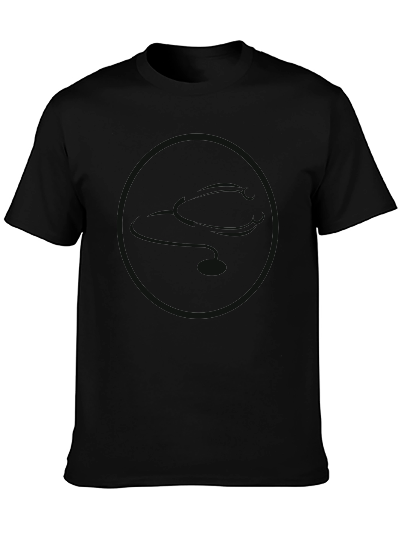 Black Men's Graphic Tee - Subtle Circle Design - Soft Cotton Blend view 3