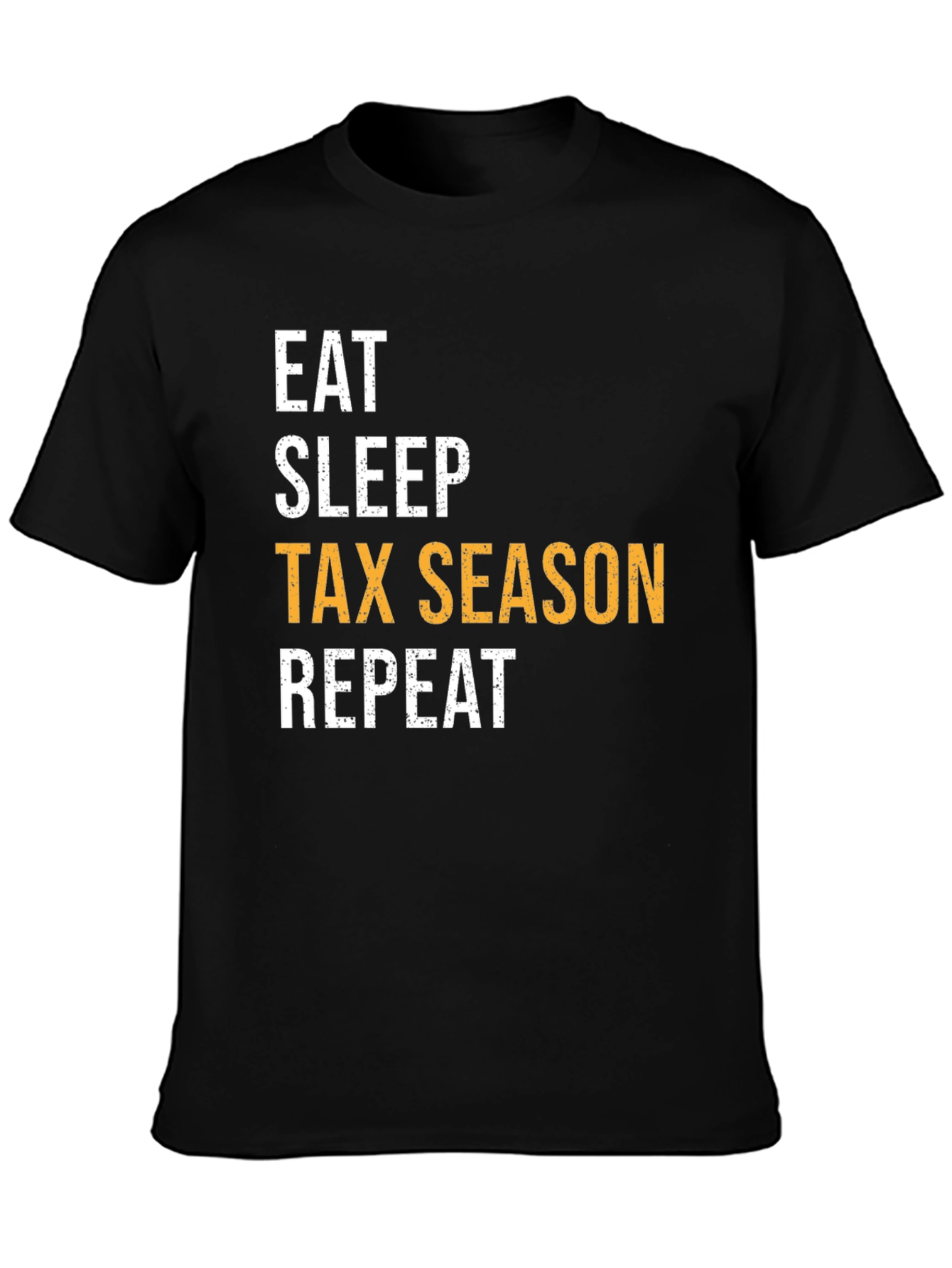 Black Eat Sleep Tax Season Repeat Black Graphic Tee view 3