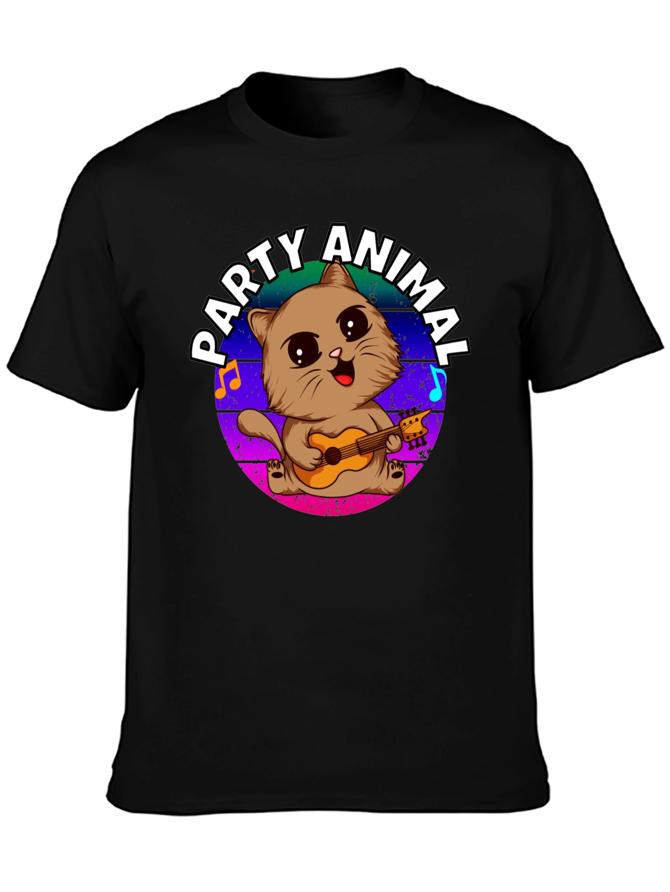 Black Party Animal Cat T-Shirt view 3