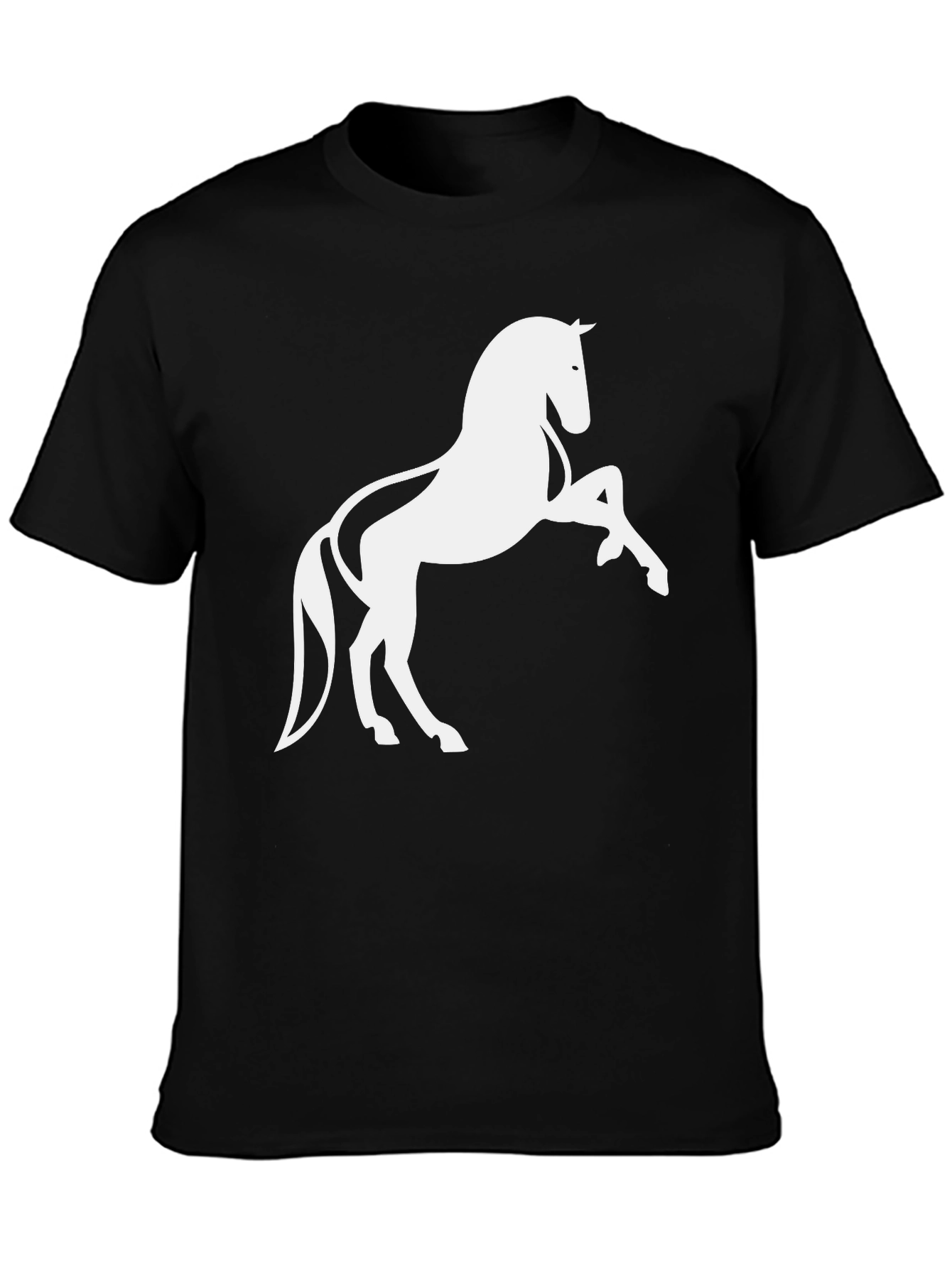 Black Black T-Shirt with Horse Graphic view 3