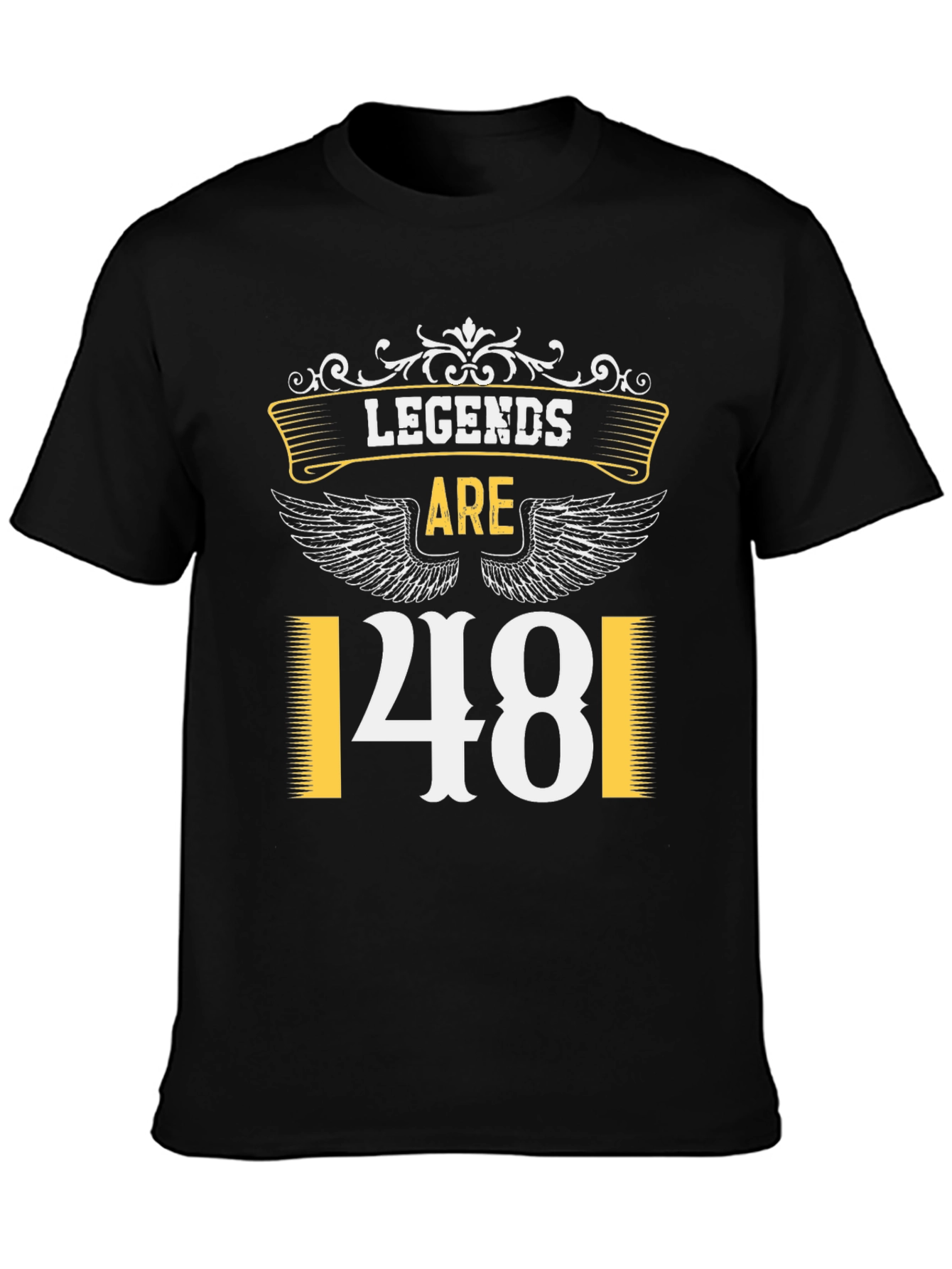 Black Legends Are 48 T-Shirt | Birthday Gift Idea view 3