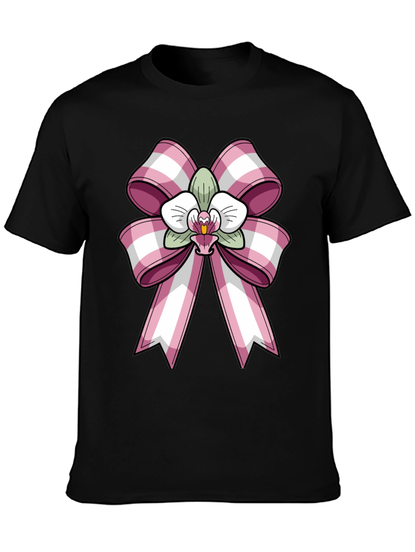 Black Orchid Bow Graphic Tee - Stylish Casual Wear view 3