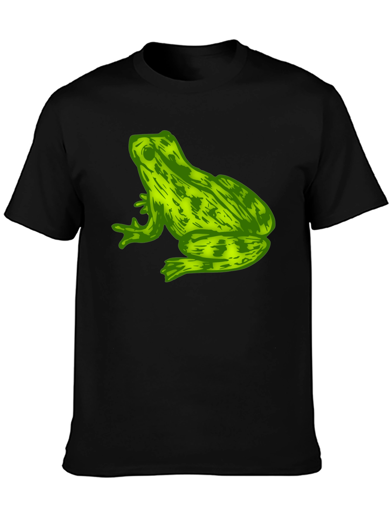 Black Frog Graphic Print Men's T-Shirt - Black view 3