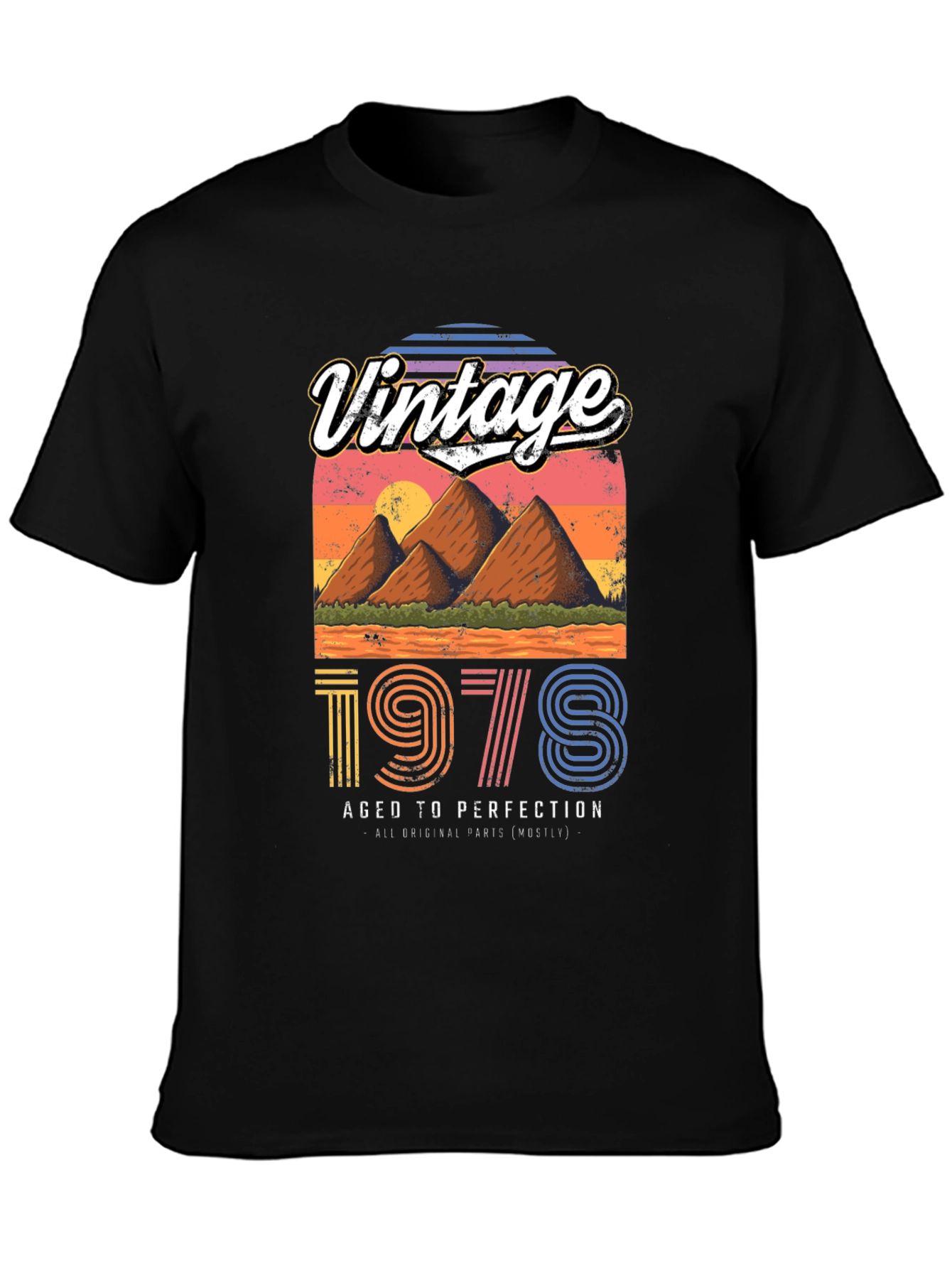 Black Vintage 1978 Aged to Perfection T-Shirt view 3