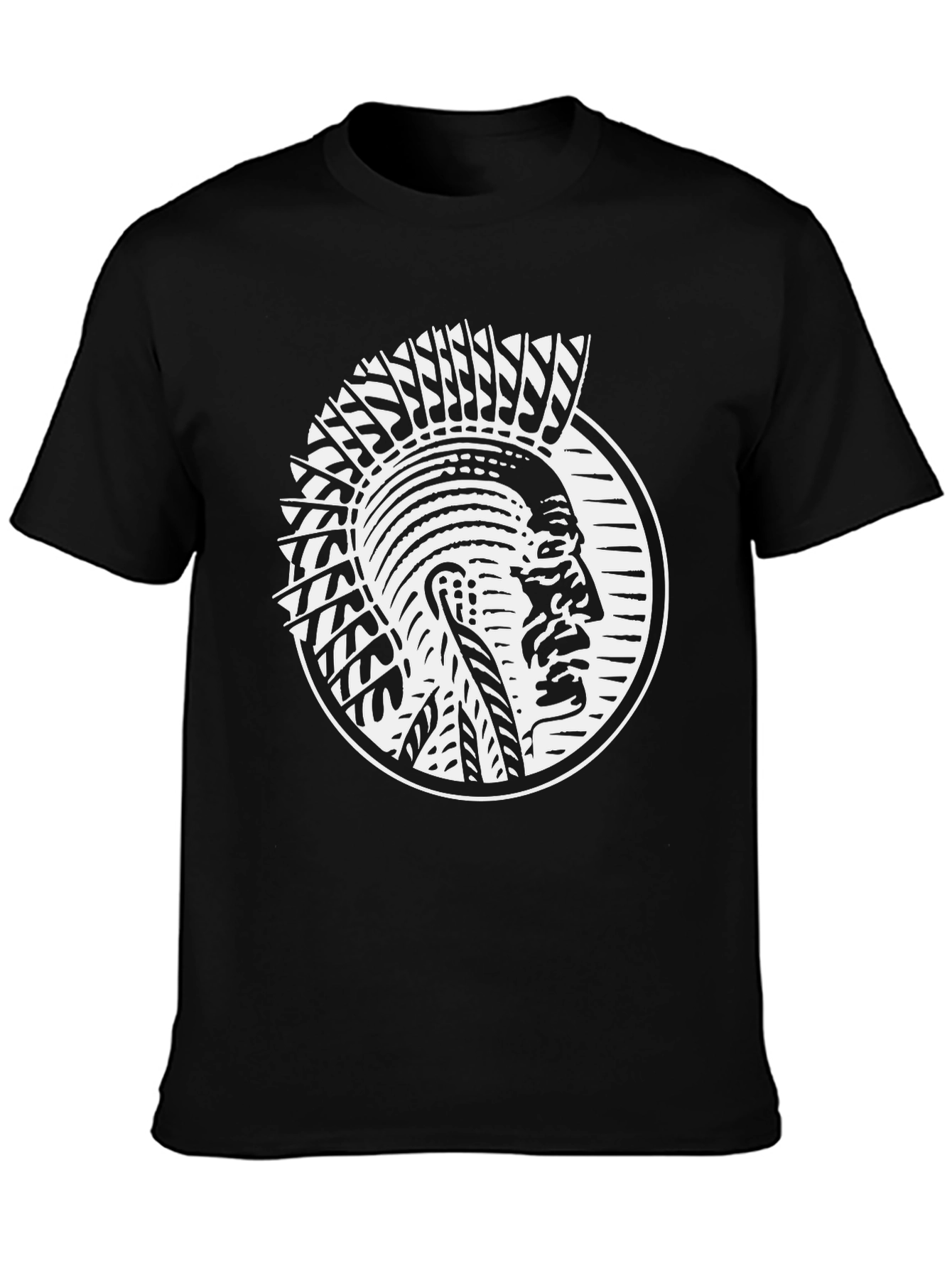 Black Native American Chief Graphic Tee - Black view 3