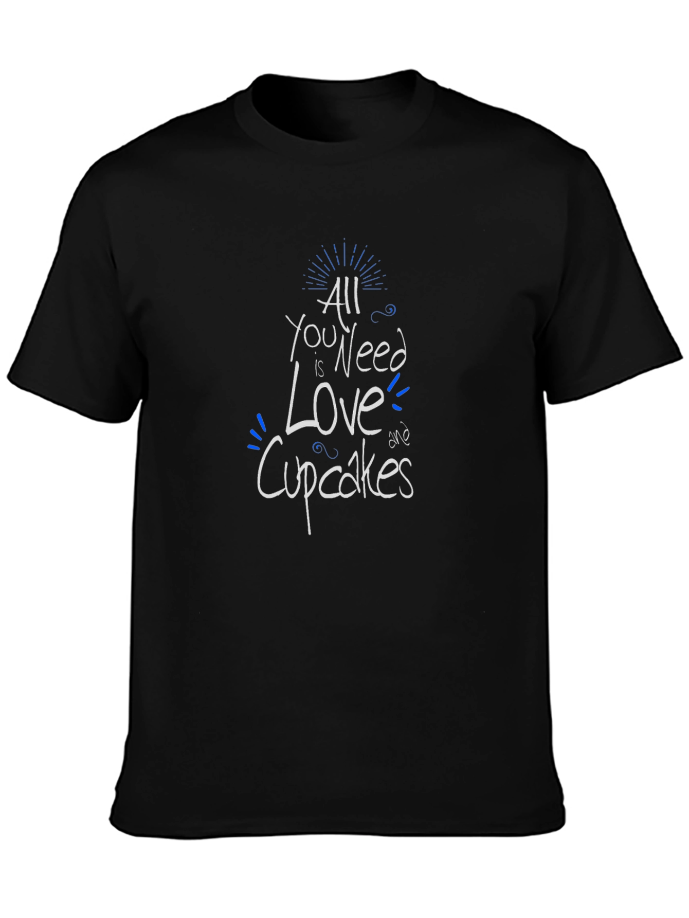 Black All You Need Is Love & Cupcakes Graphic T-Shirt view 3