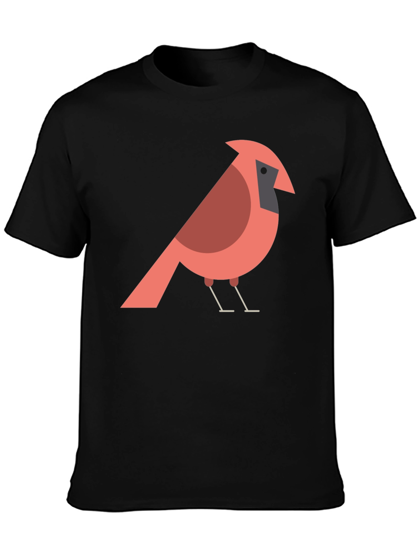 Black Cardinal Bird Graphic T-Shirt - Casual Cotton Tee view 3