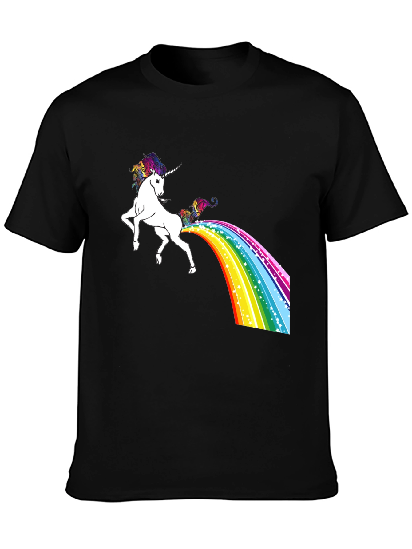 Black Rainbow Unicorn T-Shirt - Magical Poop! view 3