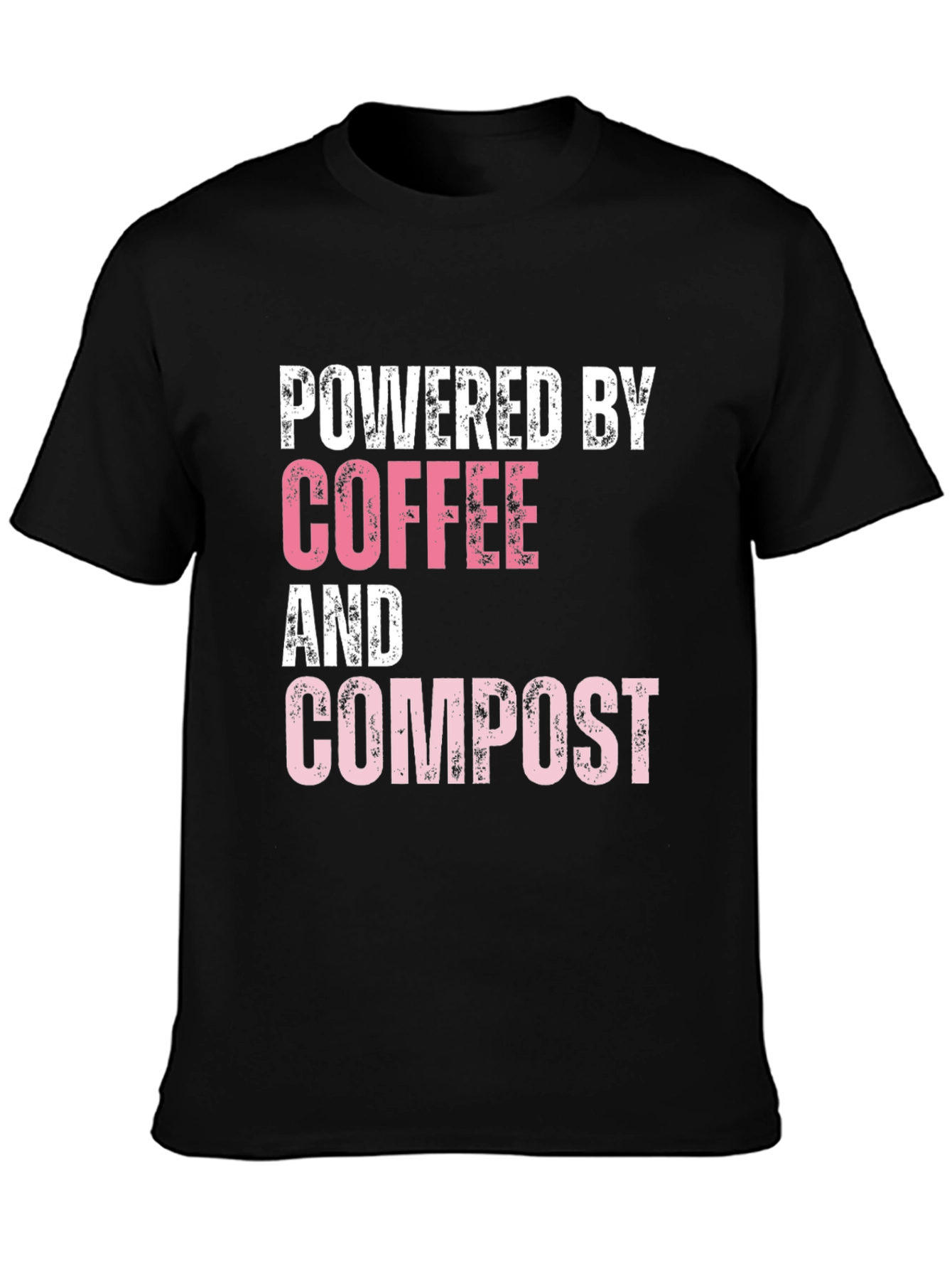 Black Powered By Coffee & Compost Graphic Tee - Eco Friendly view 3