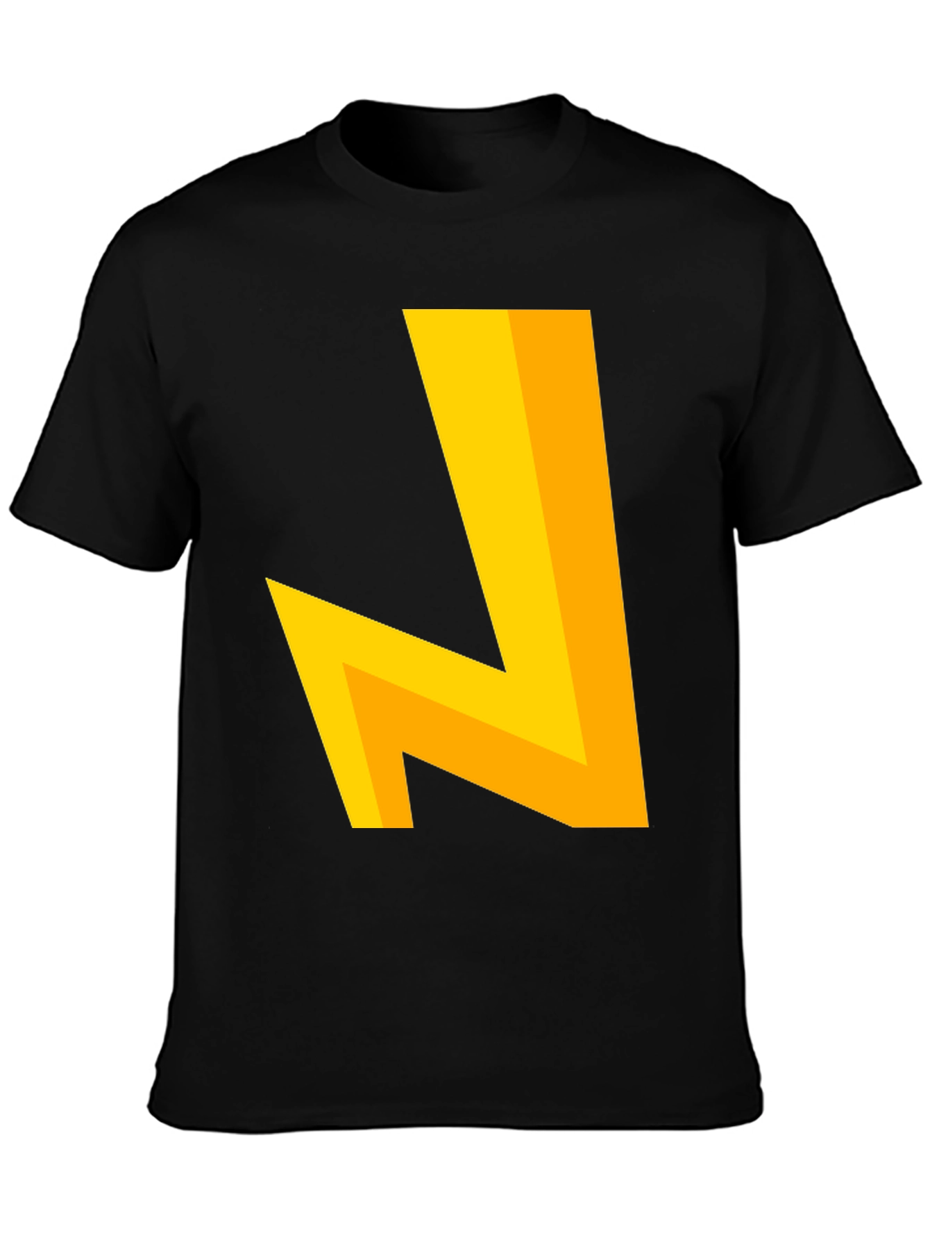 Black Modern Geometric Tee - Bold Yellow Design view 3