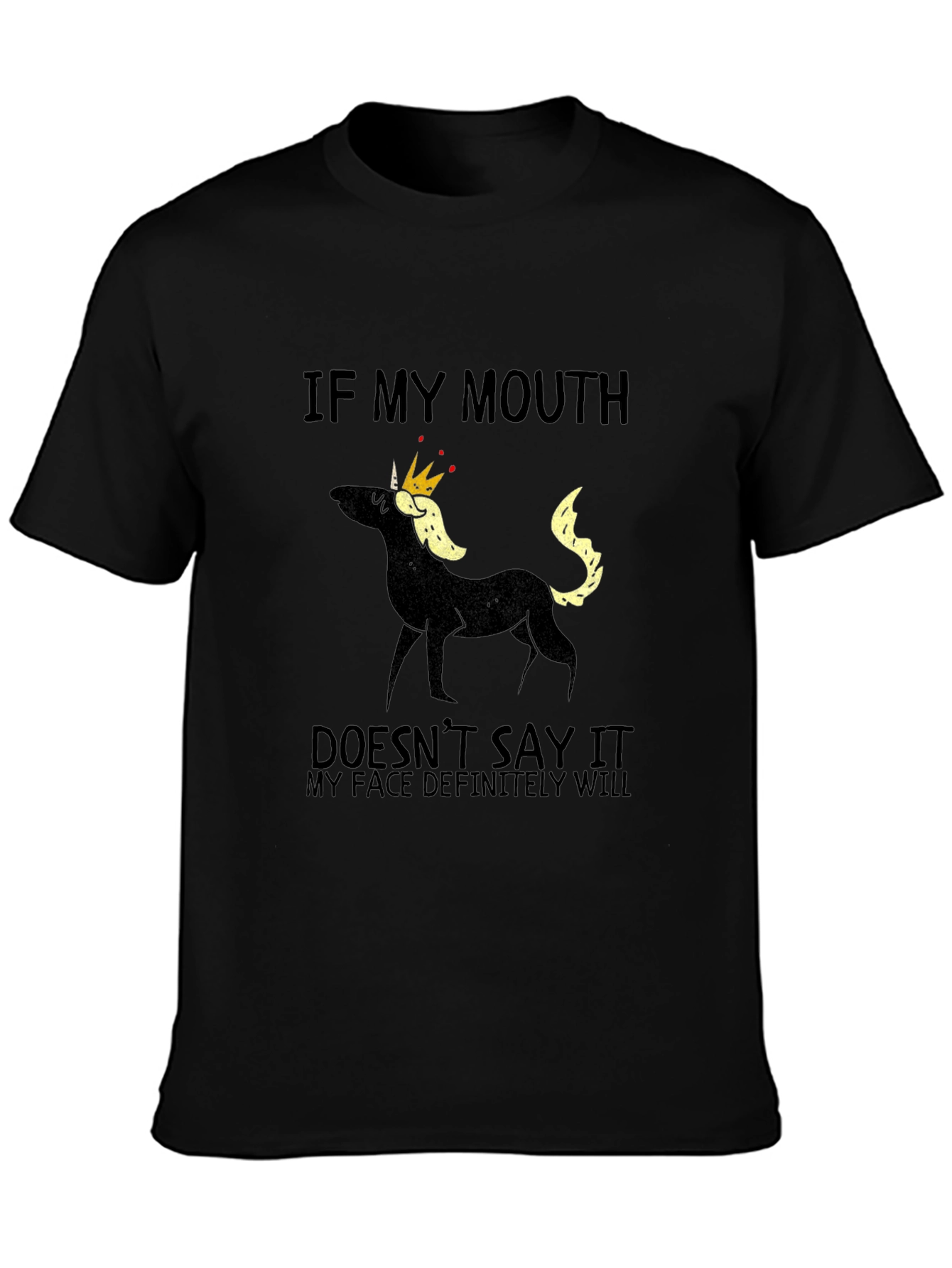 Black Sarcastic Unicorn Graphic T-Shirt - Black view 3
