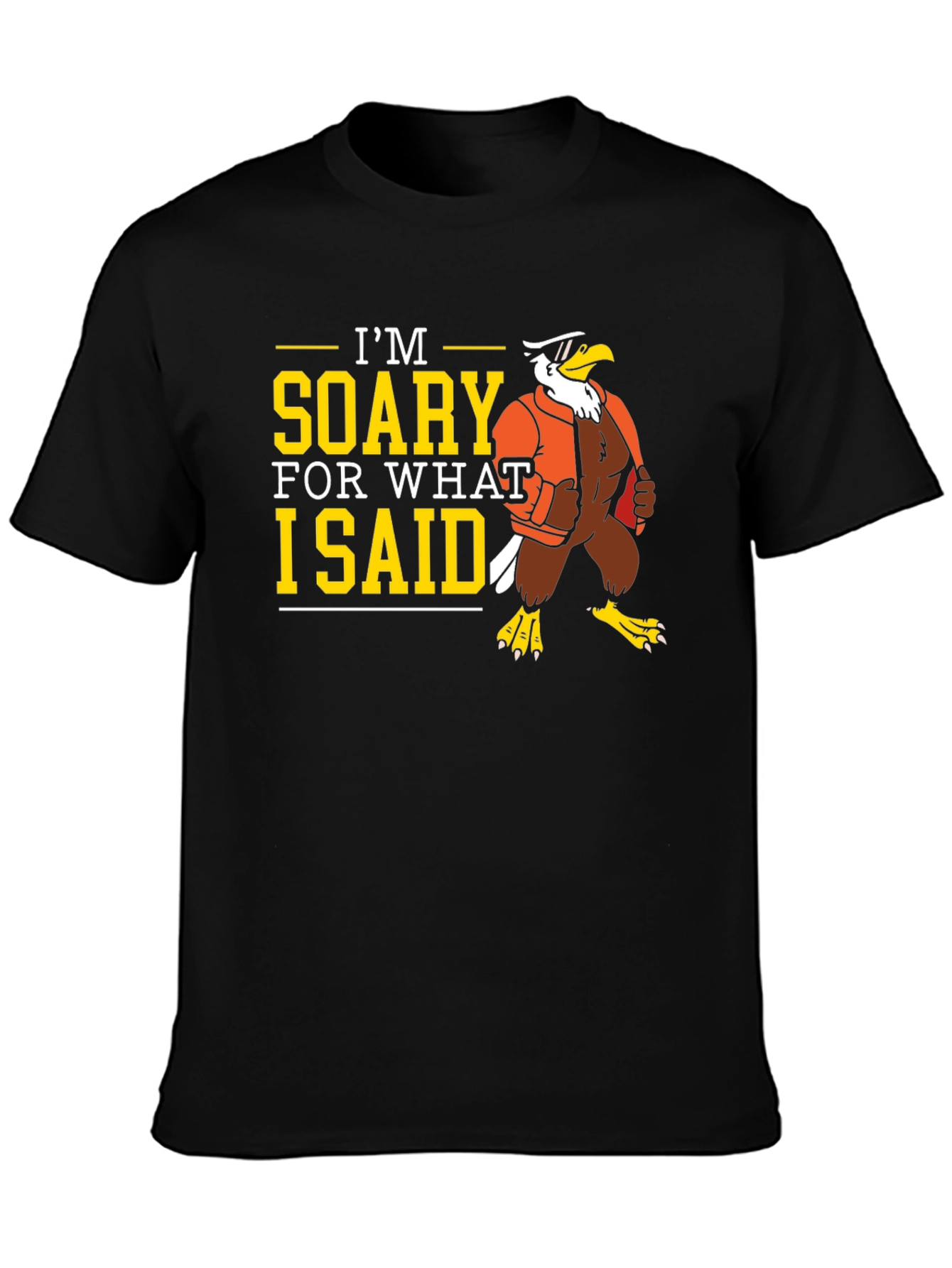 Black I'm Soary Funny Graphic T-Shirt view 3