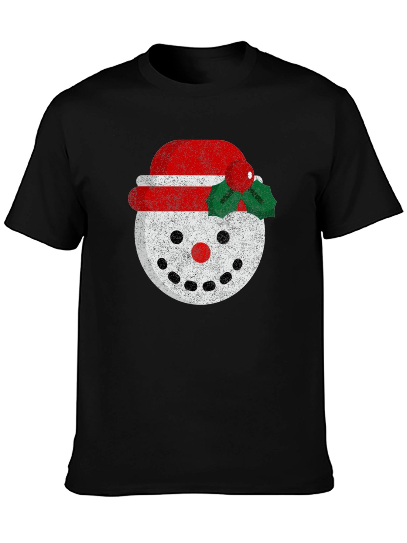 Black Festive Snowman Graphic Tee - Holiday Cheer view 3