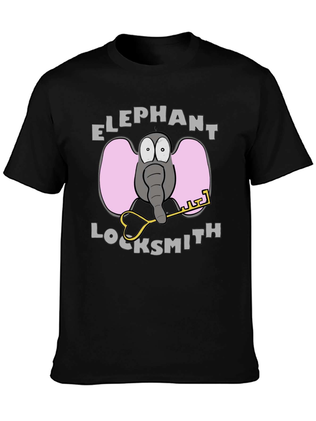 Black Elephant Locksmith Graphic T-Shirt view 3