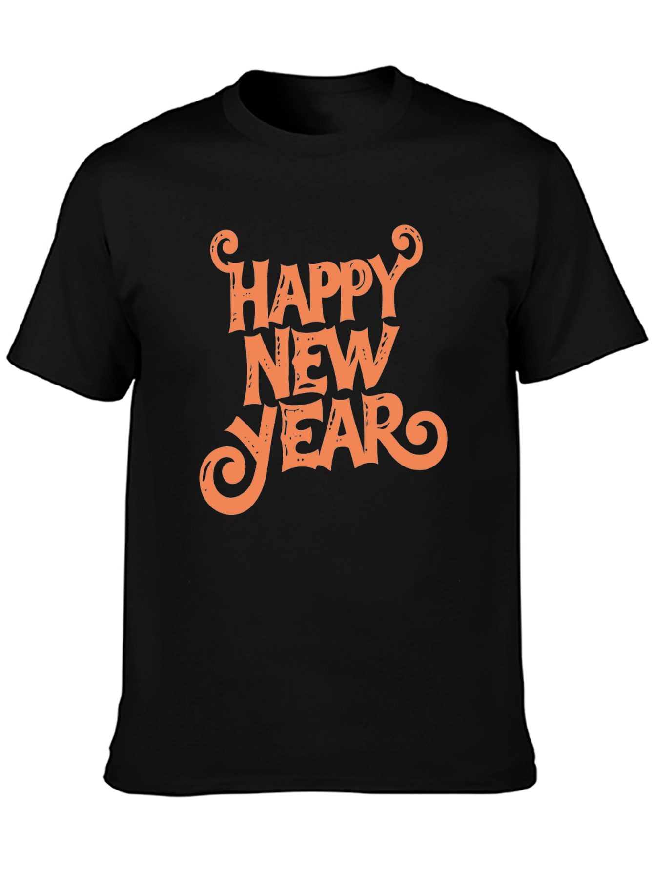 Black Happy New Year Graphic Tee - Black Unisex T-Shirt view 3