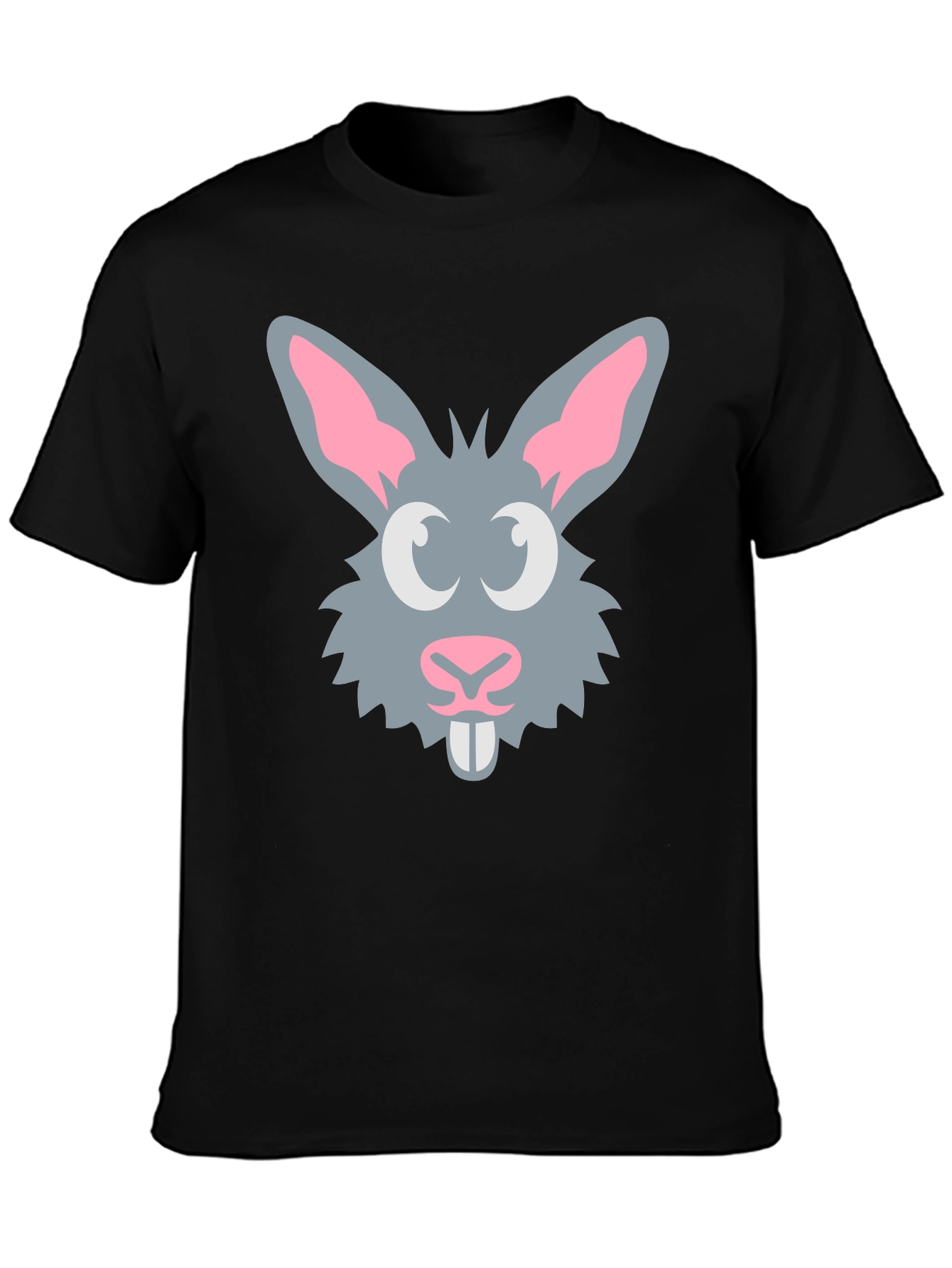 Black Bunny Graphic Tee - Fun Rabbit Design T-Shirt view 3
