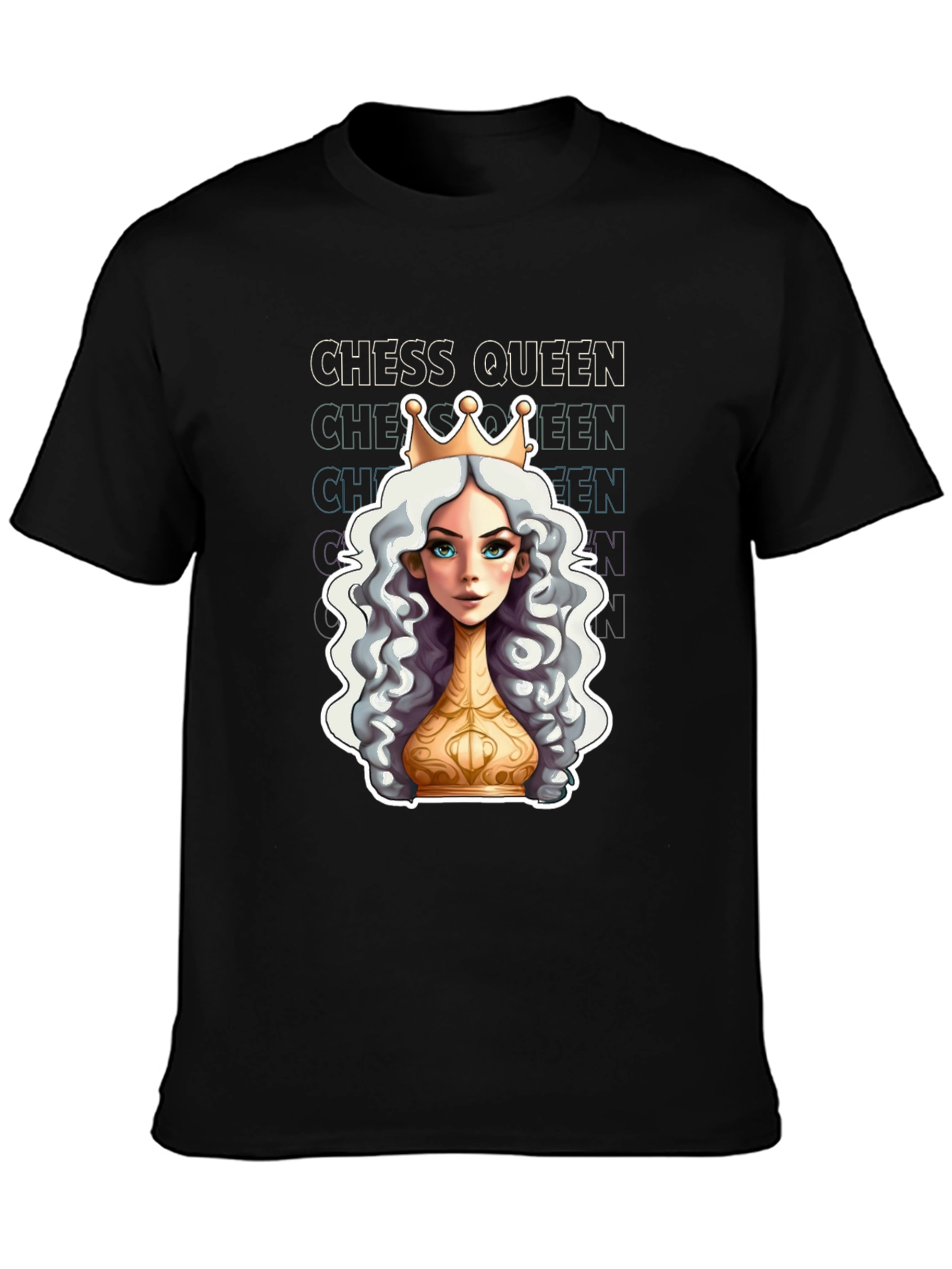 Black Chess Queen Graphic Tee - Stylish Unisex T-Shirt view 3