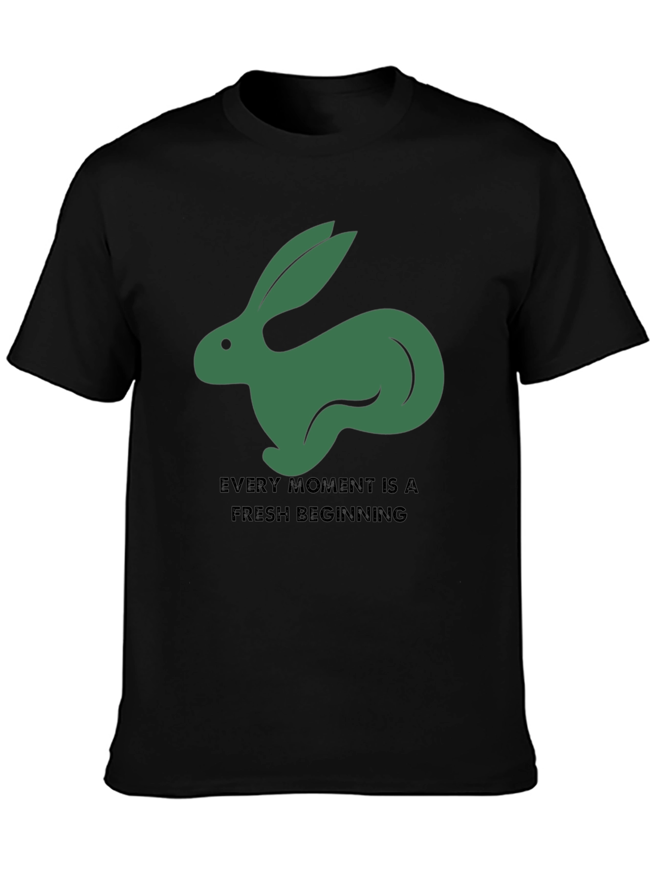 Black Hare Graphic Tee: Fresh Beginning T-Shirt view 3