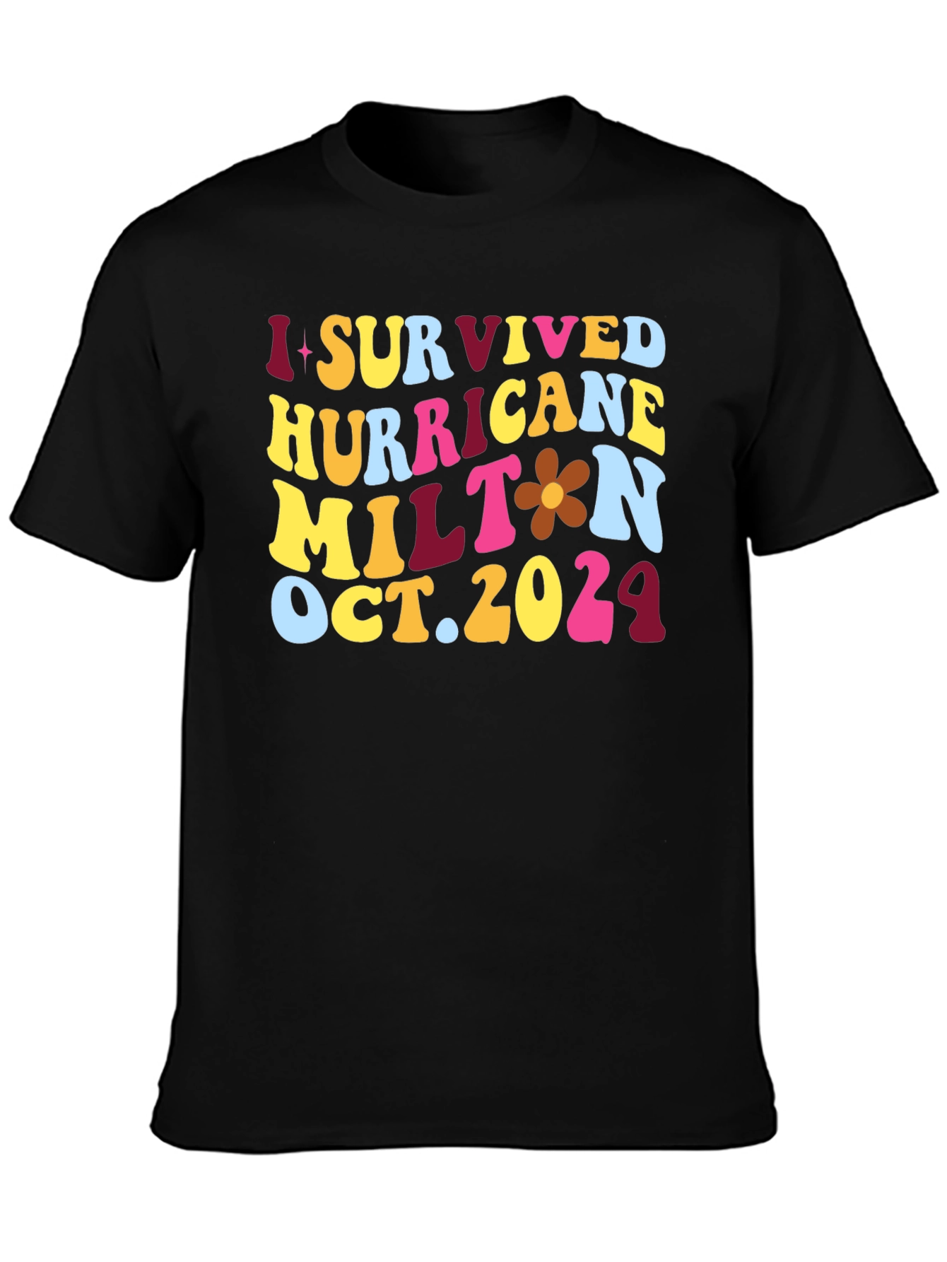 Black I Survived Hurricane Milton T-Shirt view 3