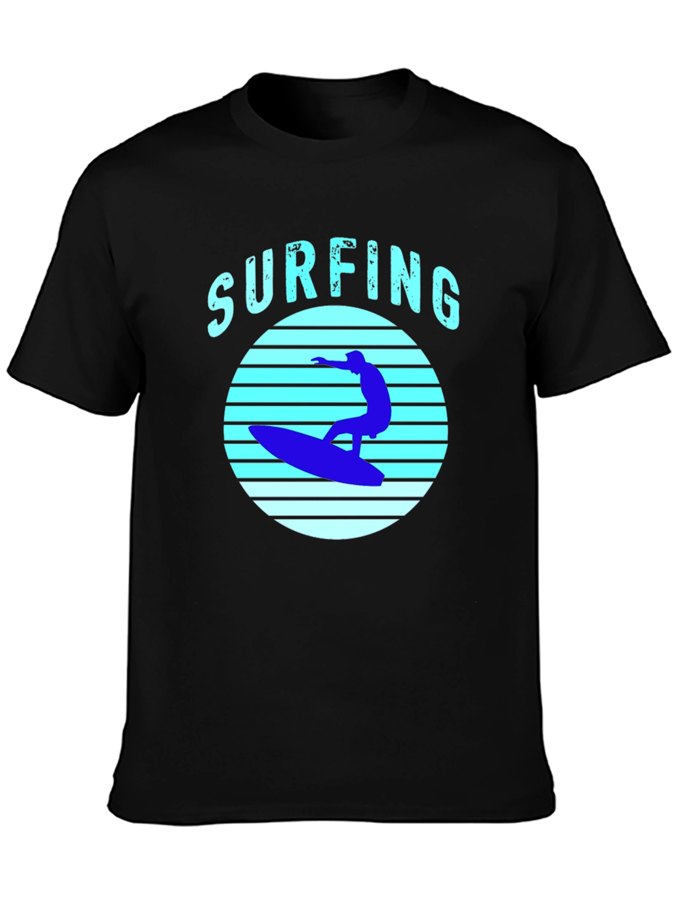 Black Surfing T-Shirt - Black Surf Graphic Tee view 3