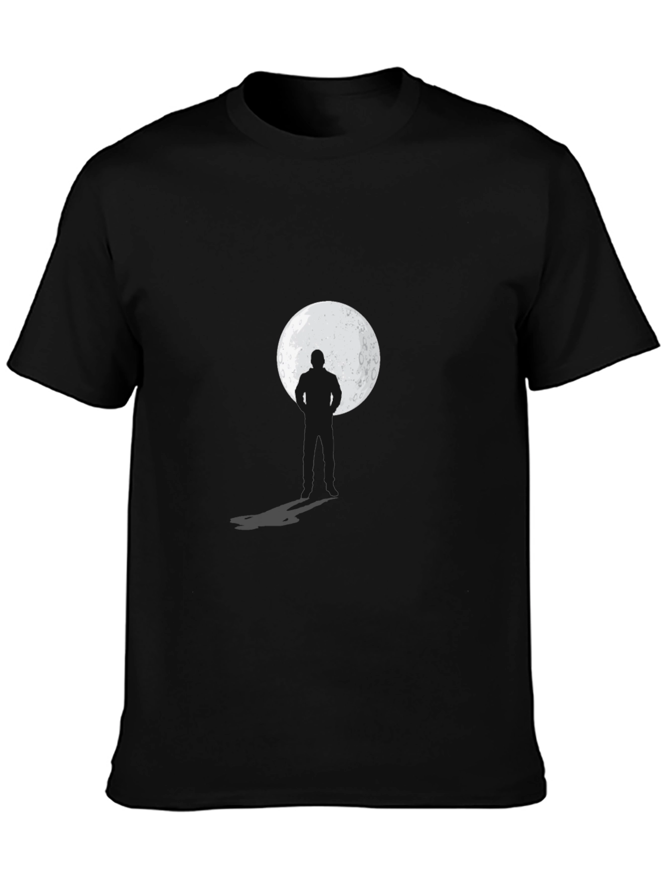 Black Silhouette Moon Graphic Black T-Shirt view 3