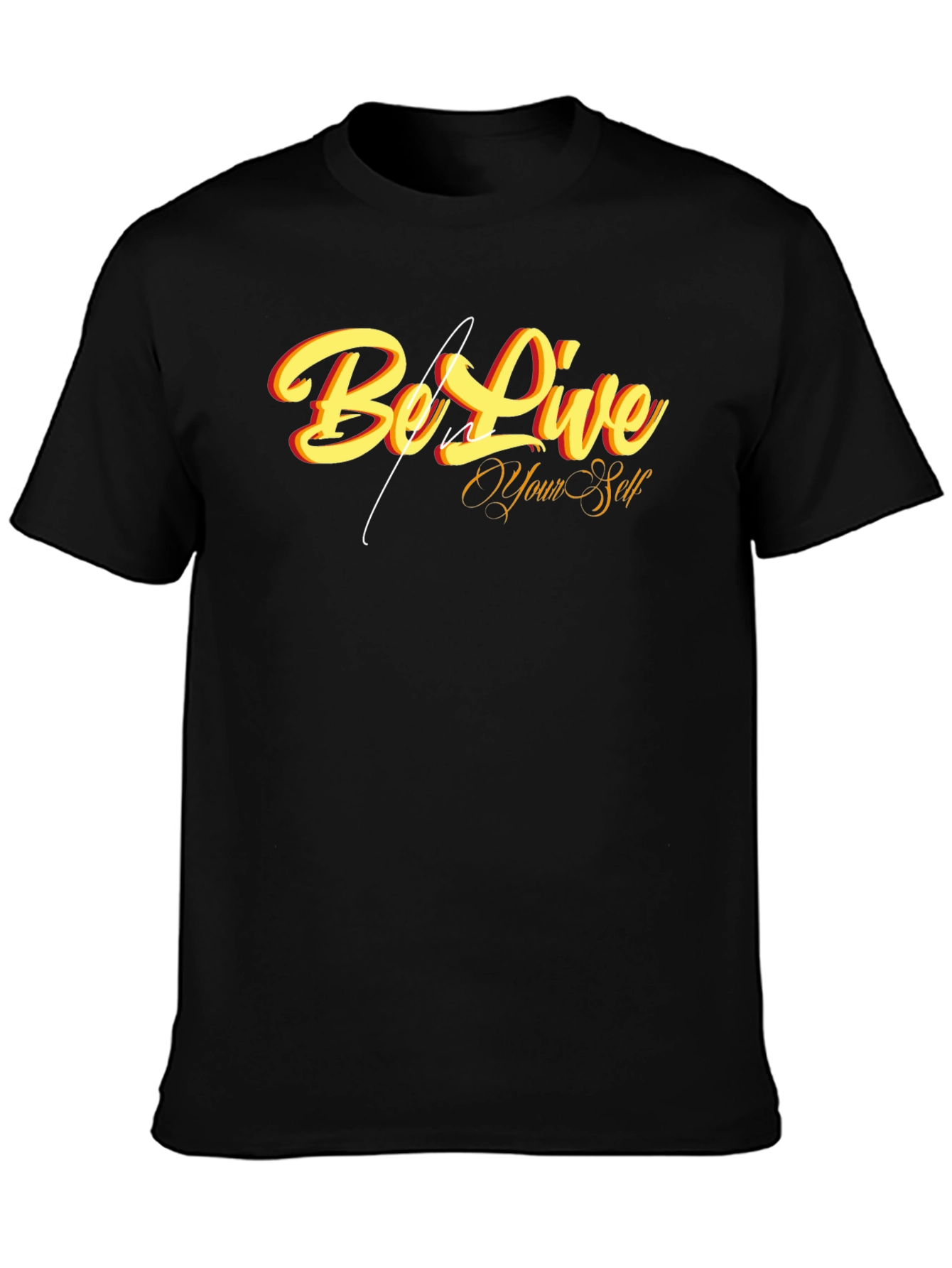 Black Be Live Your Self Graphic T-Shirt - Black view 3