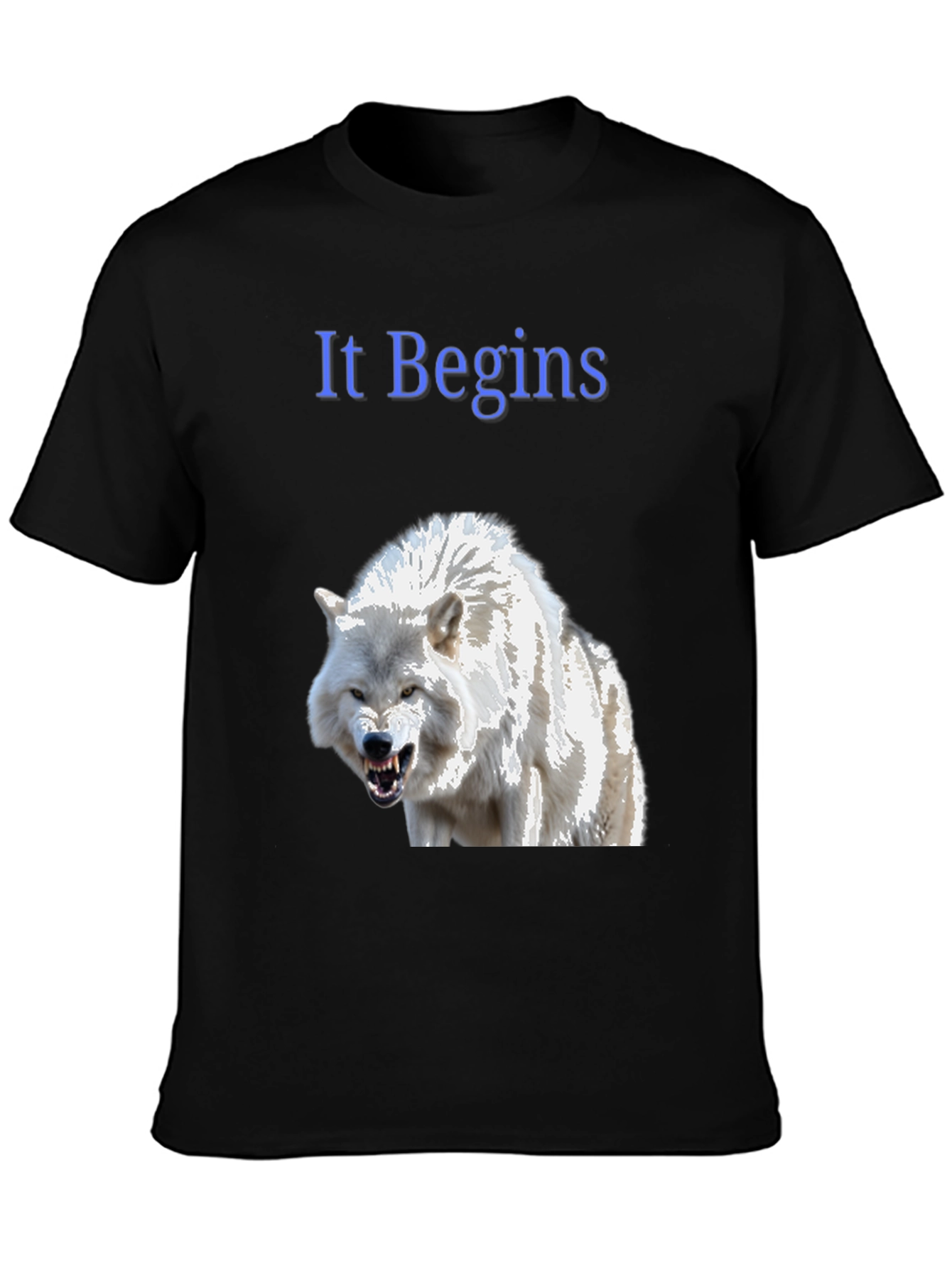 Black It Begins Wolf Graphic T-Shirt view 3