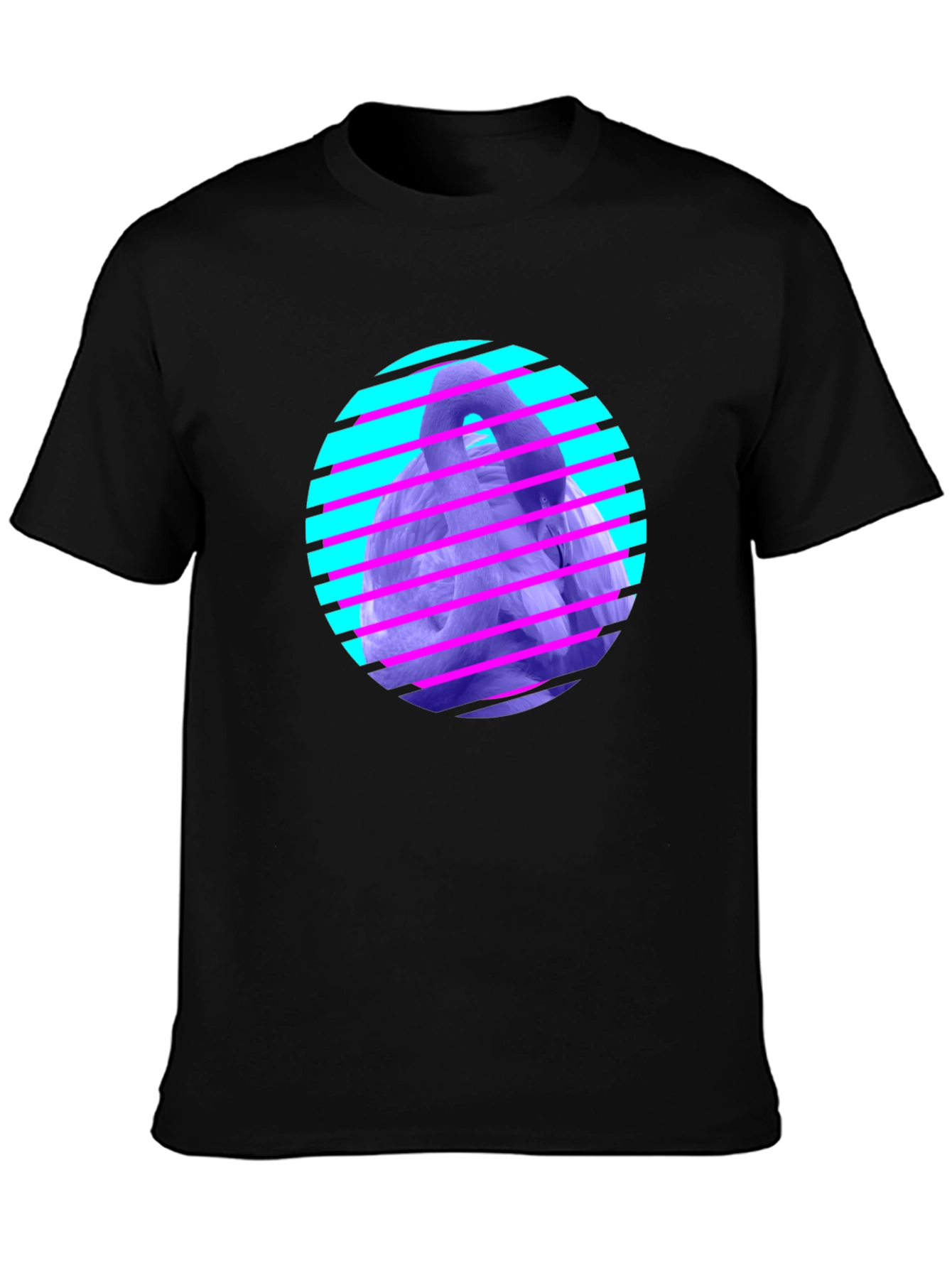Black Retro Wave Gorilla Graphic Tee - Black Cotton view 3