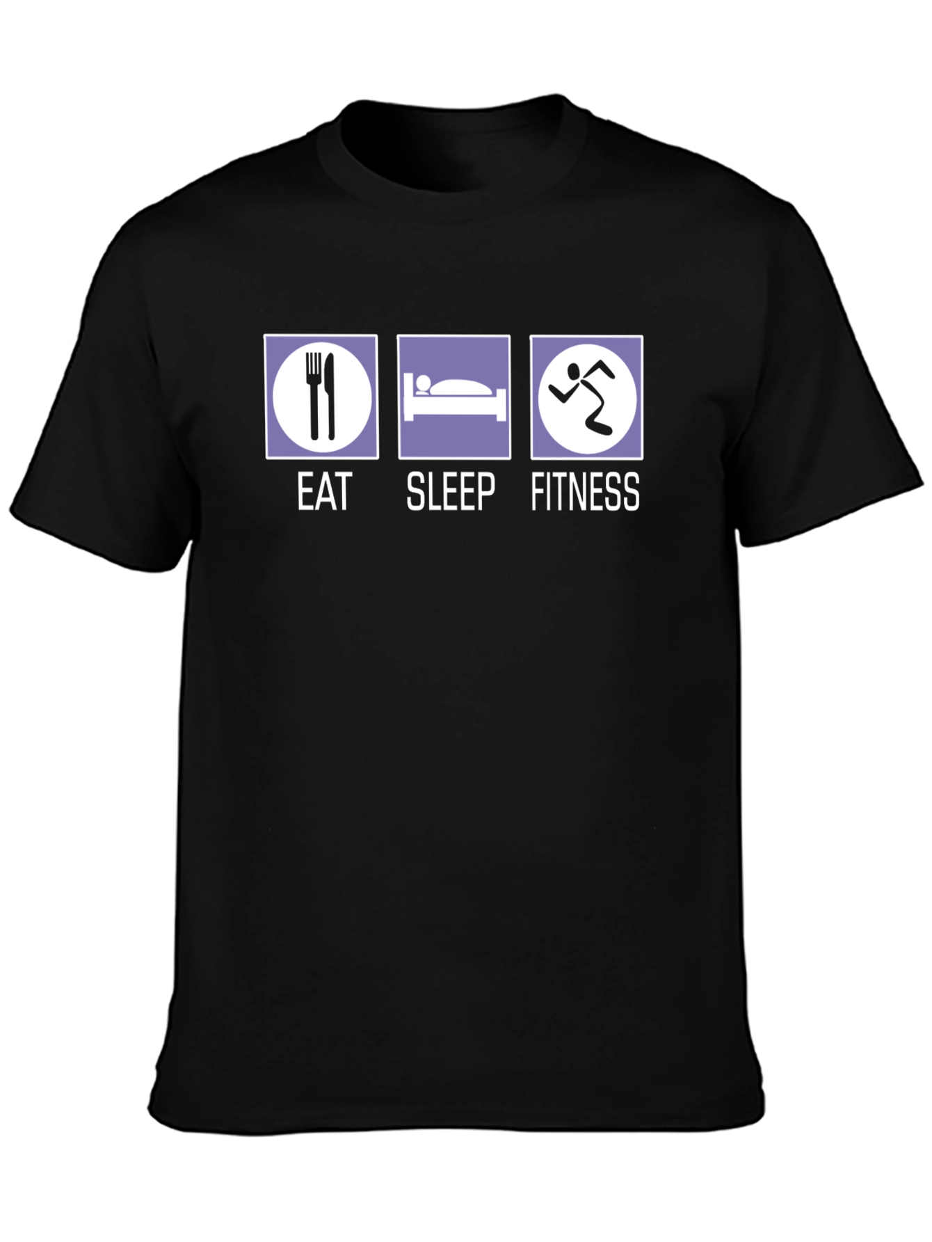 Black Eat Sleep Fitness T-Shirt - Workout Gym Tee view 3