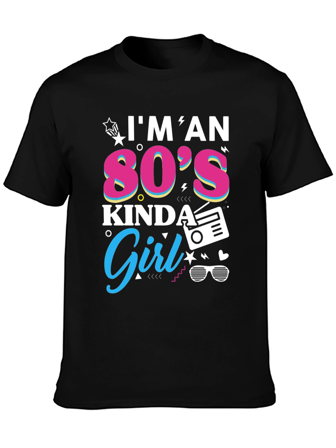 Black I'm an 80s Kinda Girl Graphic Tee view 3