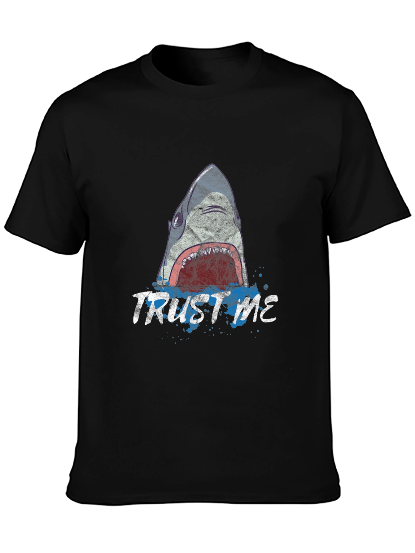 Black Trust Me Shark Graphic Tee view 3