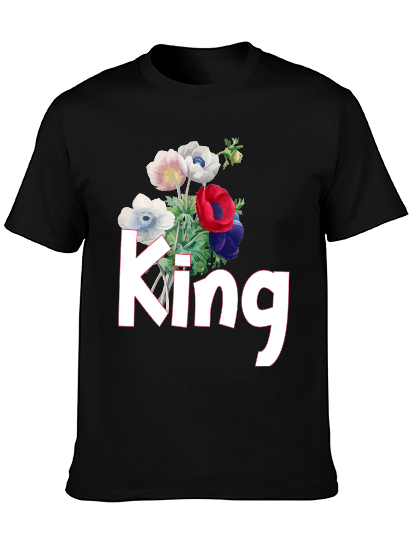 Black Floral King T-Shirt view 3