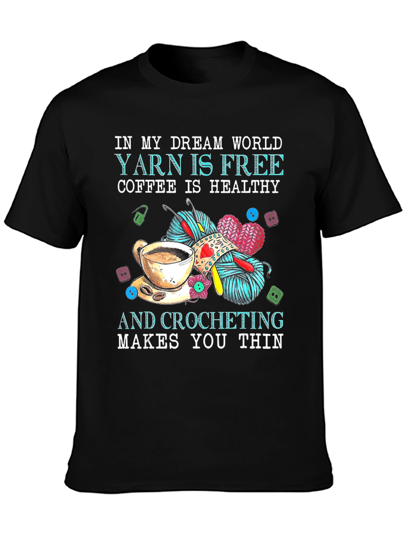 Black Dream World Crochet T-Shirt view 3