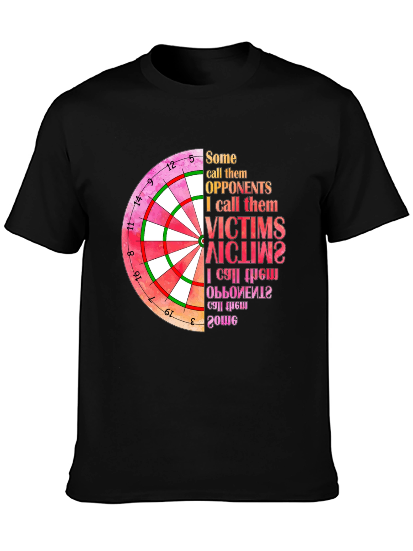Black Dartboard Graphic T-Shirt: Opponents to Victims view 3