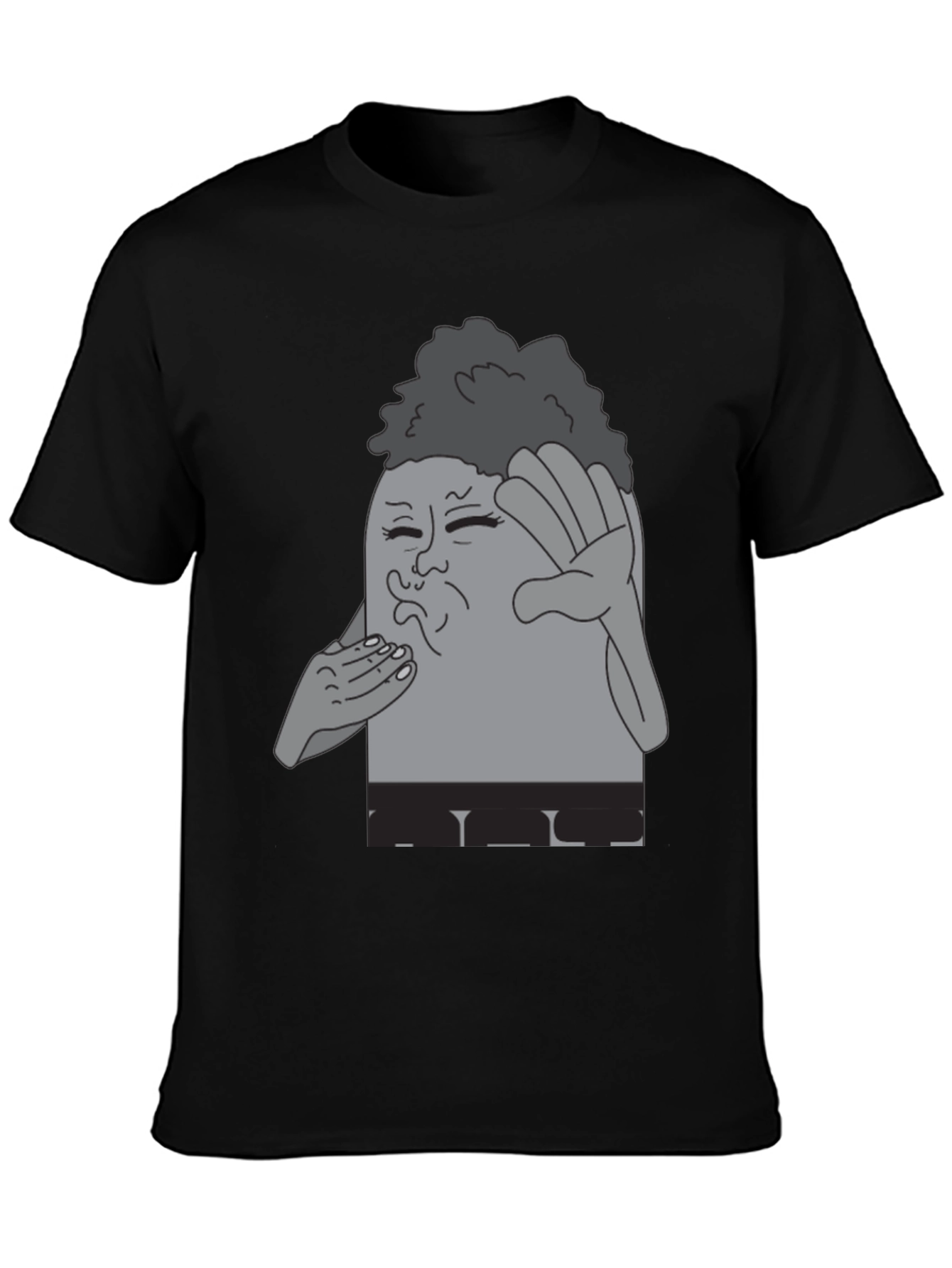 Black Cartoon Character Graphic T-Shirt view 3