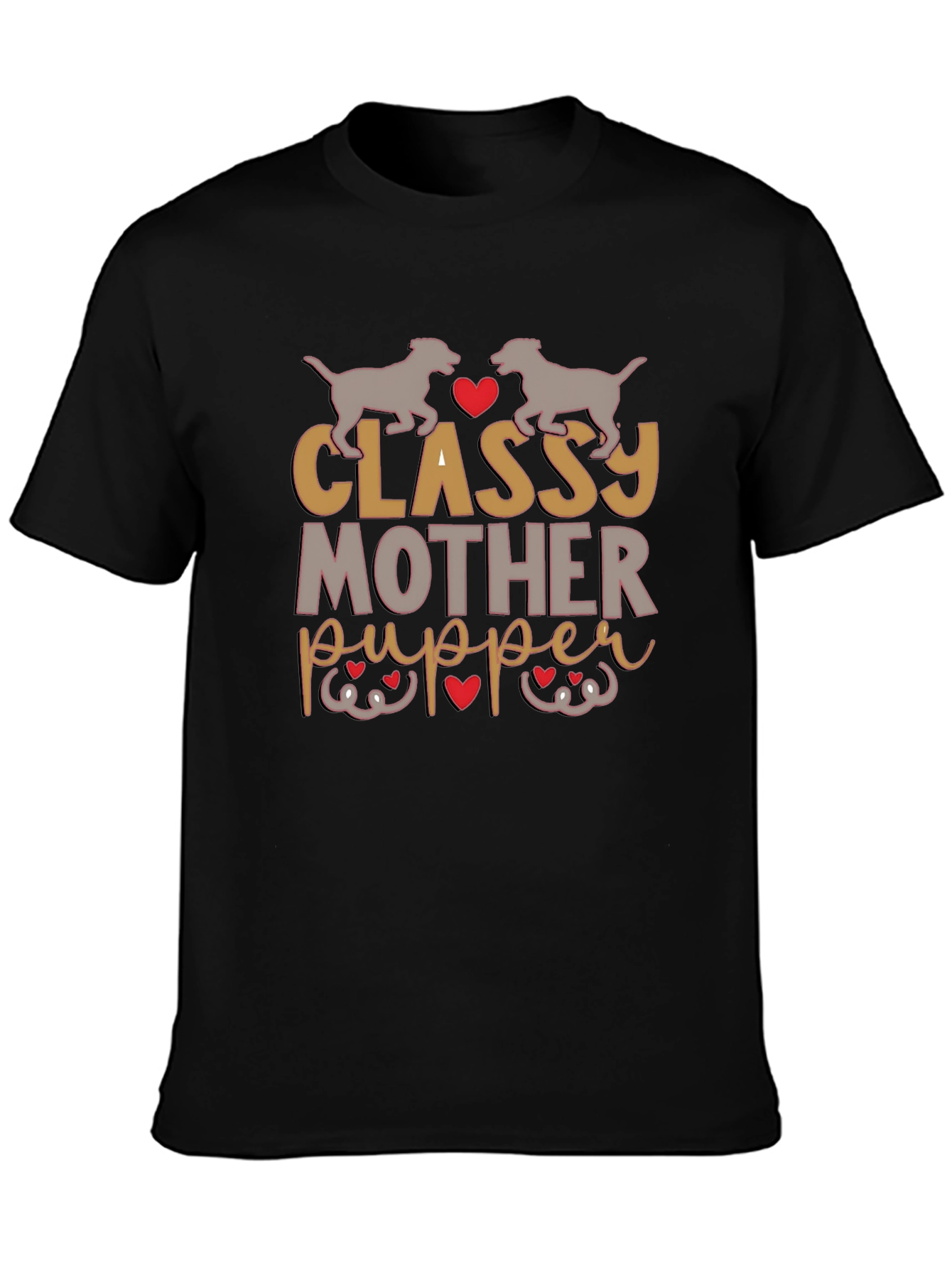 Black Classy Mother Pupper Graphic Tee view 3