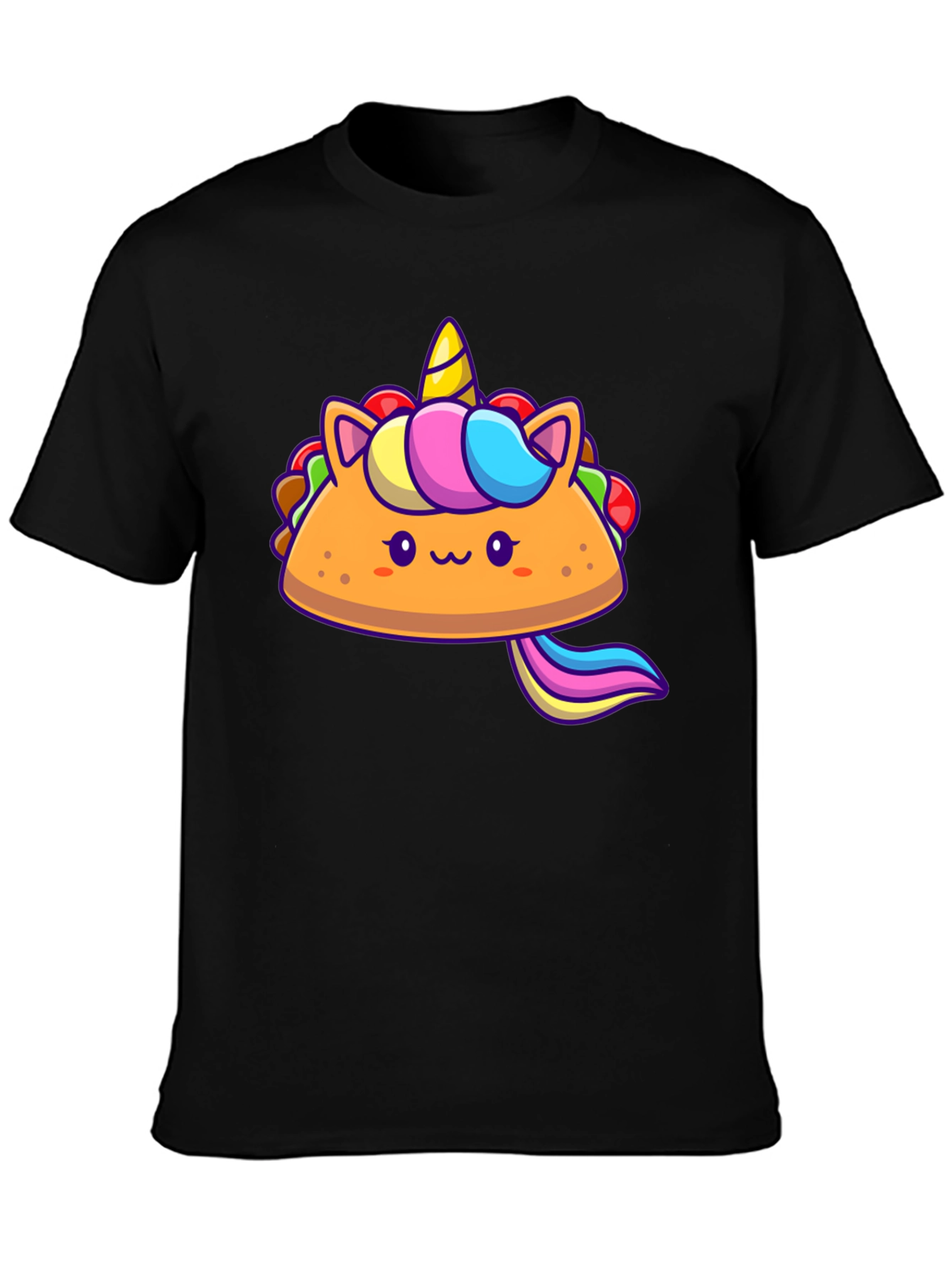 Black Unicorn Taco Graphic Tee - Cute Foodie Shirt view 3