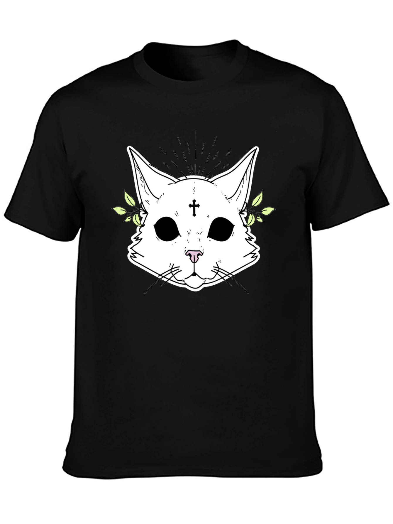 Black Mystic Cat Graphic T-Shirt view 3