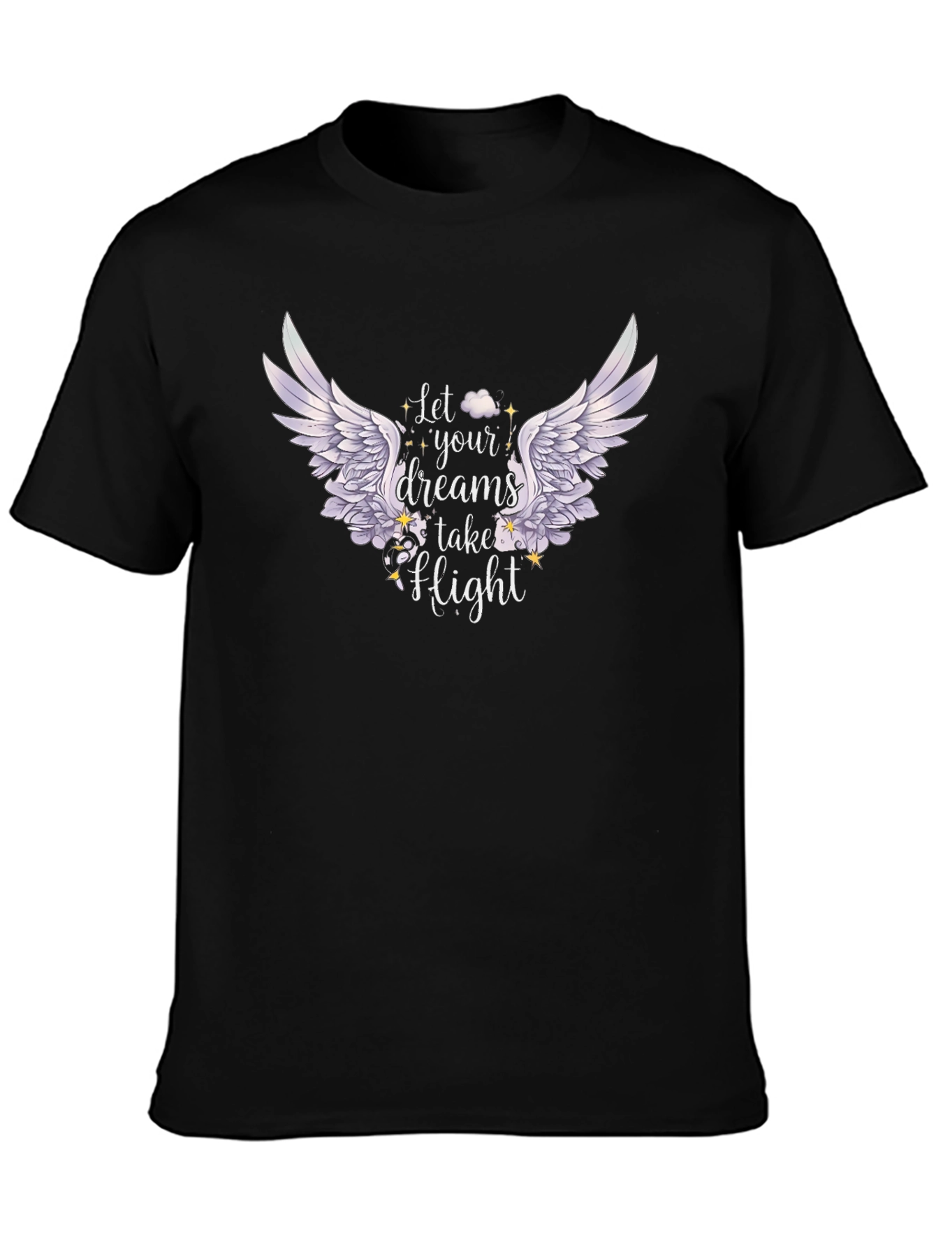 Black Dream Flight Black Graphic T-Shirt view 3