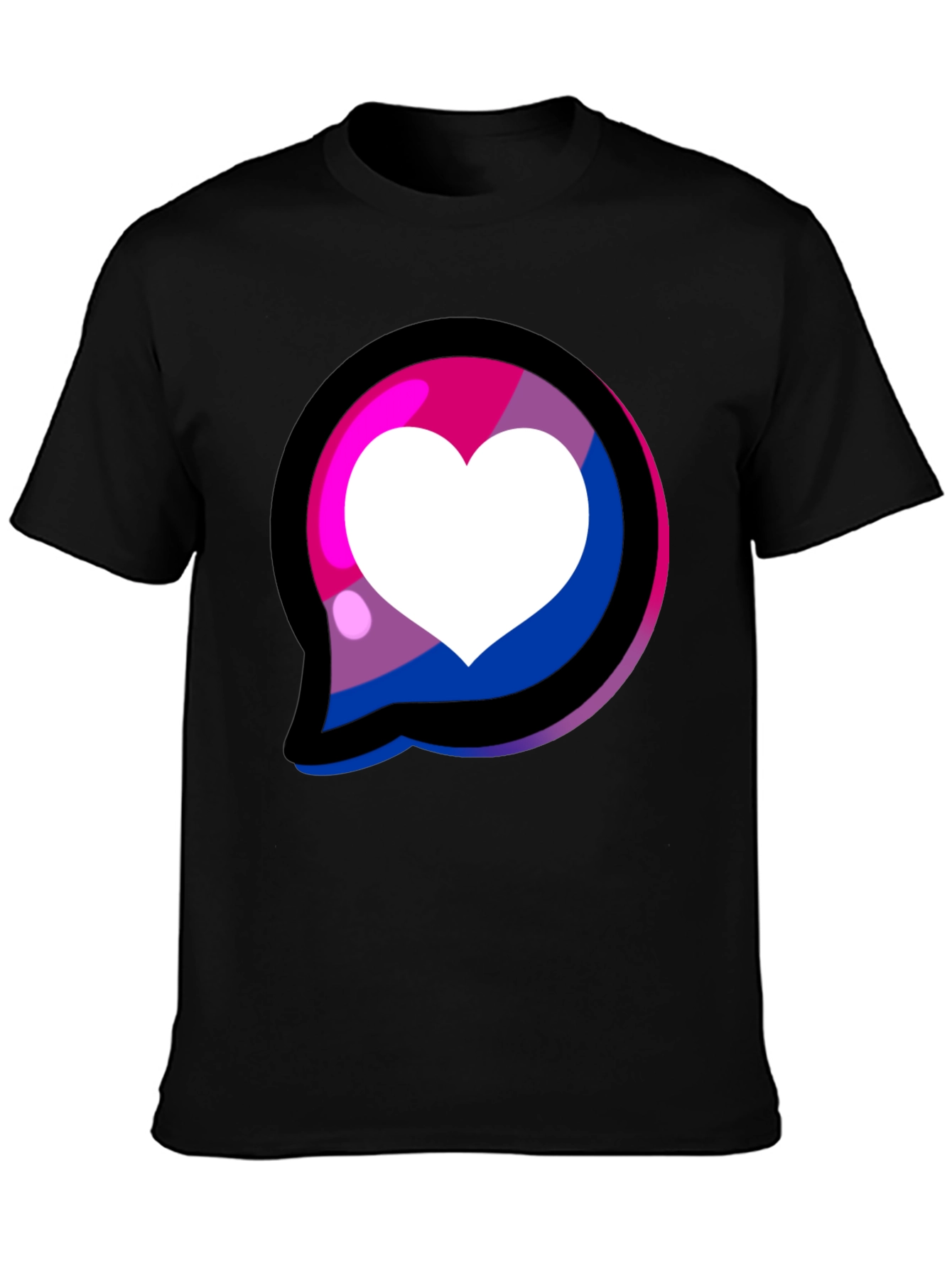 Black Bisexual Pride Heart T-Shirt view 3